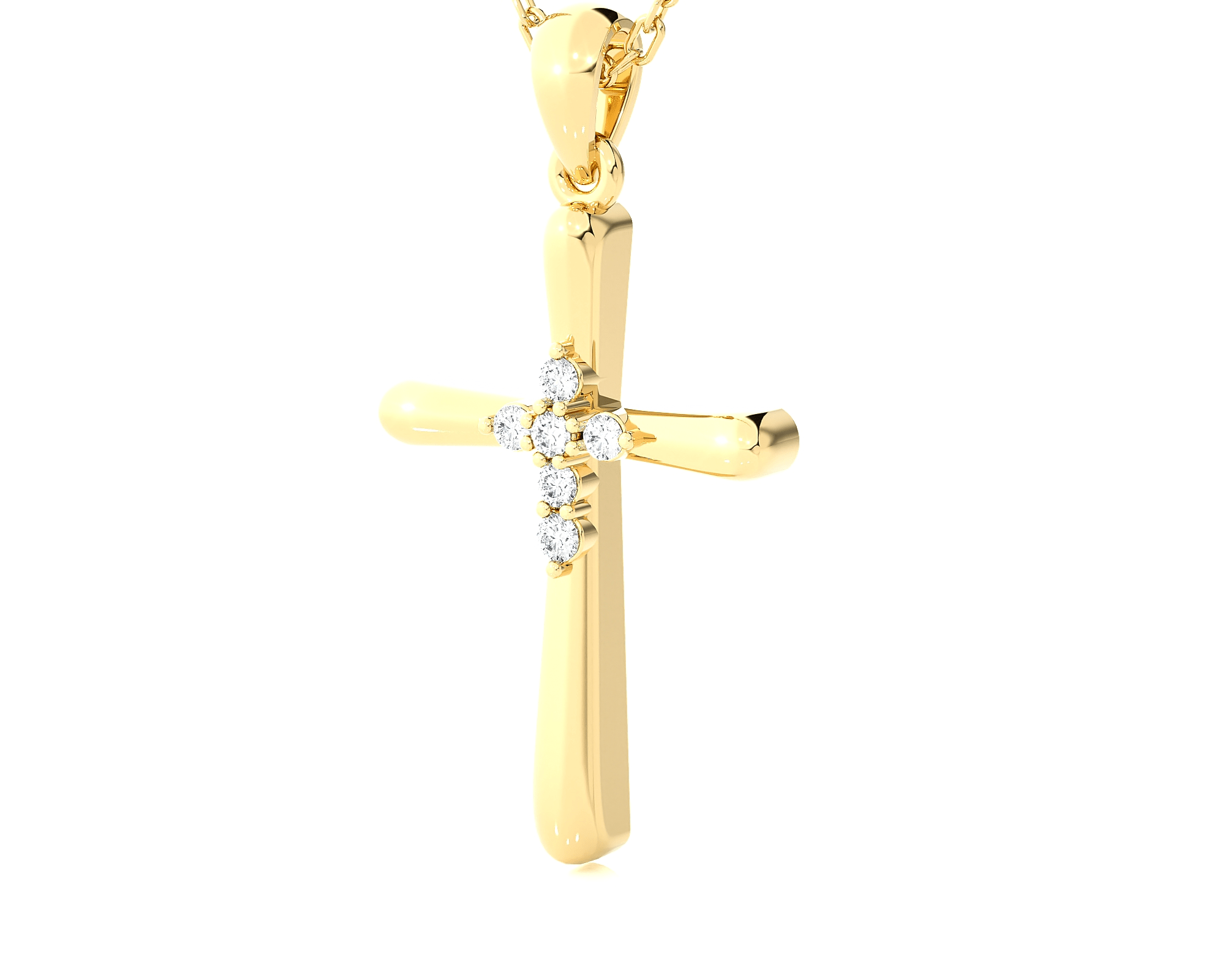 1/20  ctw Round Lab Grown Diamond Cross Pendant