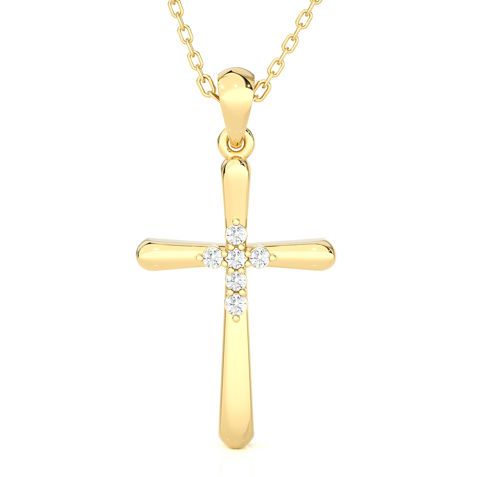 1/20  ctw Round Lab Grown Diamond Cross Pendant