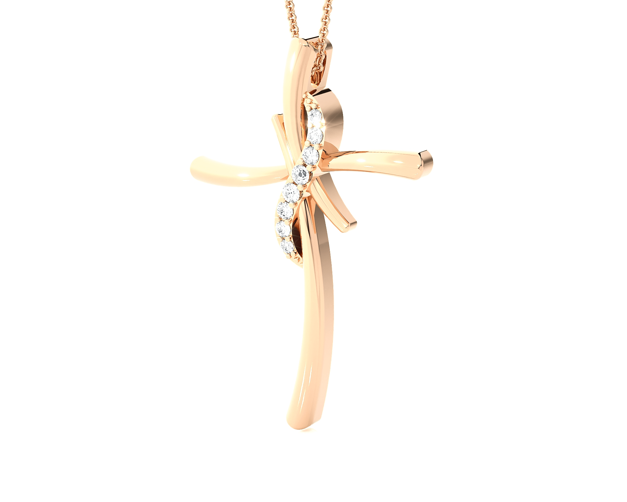 1/20  ctw Round Lab Grown Diamond Cross Pendant