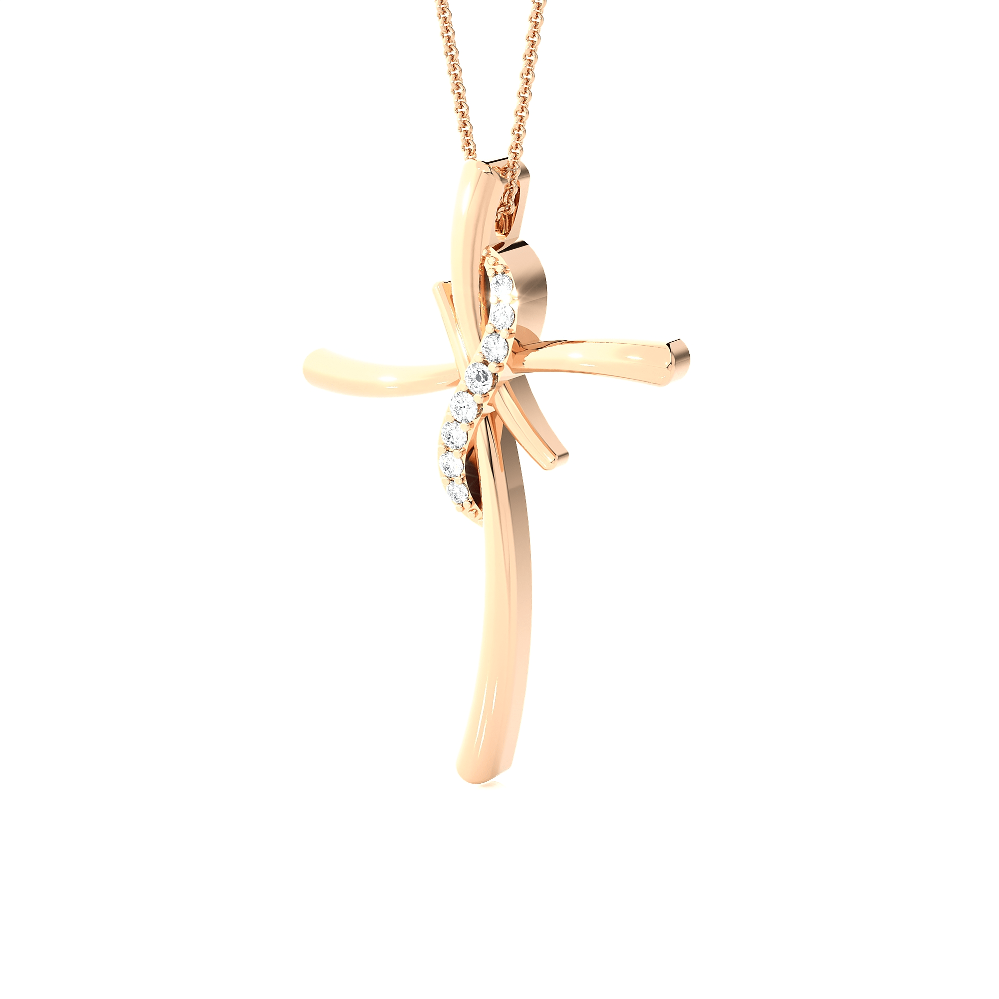 1/20  ctw Round Lab Grown Diamond Cross Pendant
