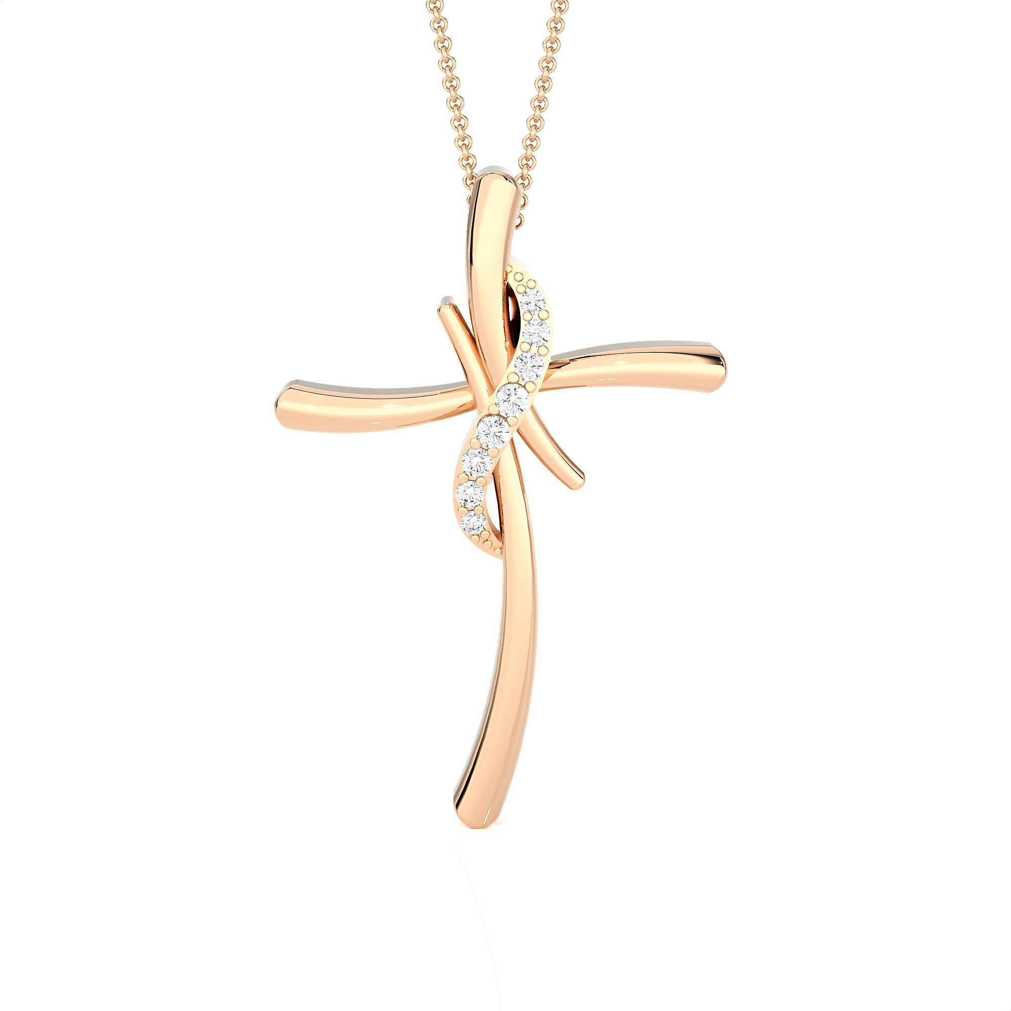 1/20  ctw Round Lab Grown Diamond Cross Pendant