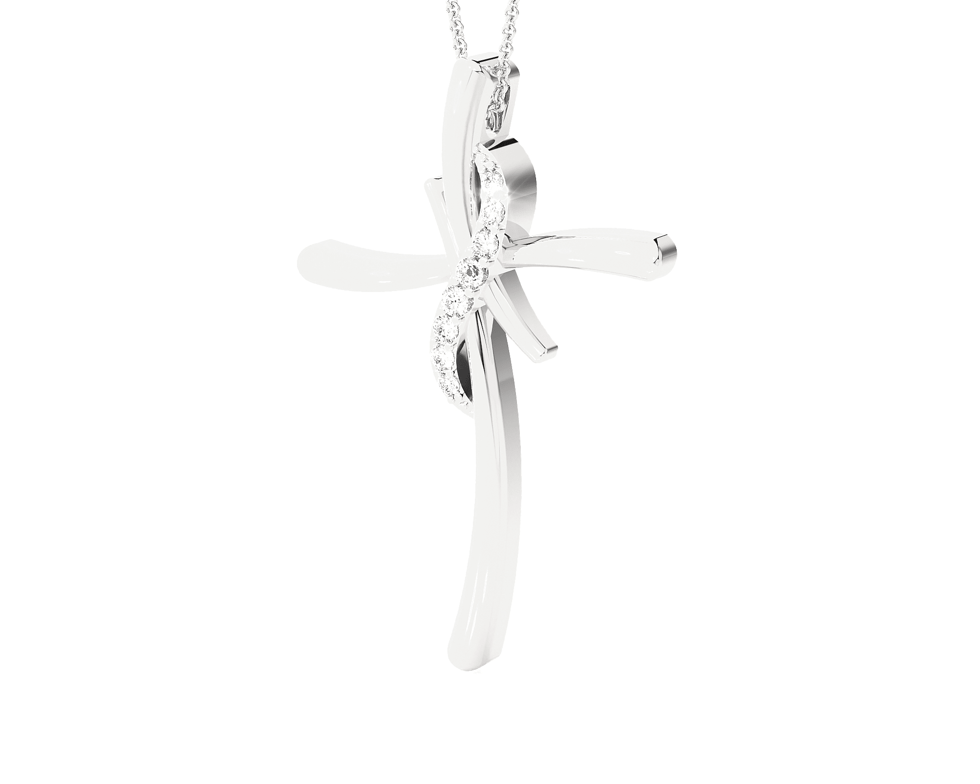 1/20  ctw Round Lab Grown Diamond Cross Pendant