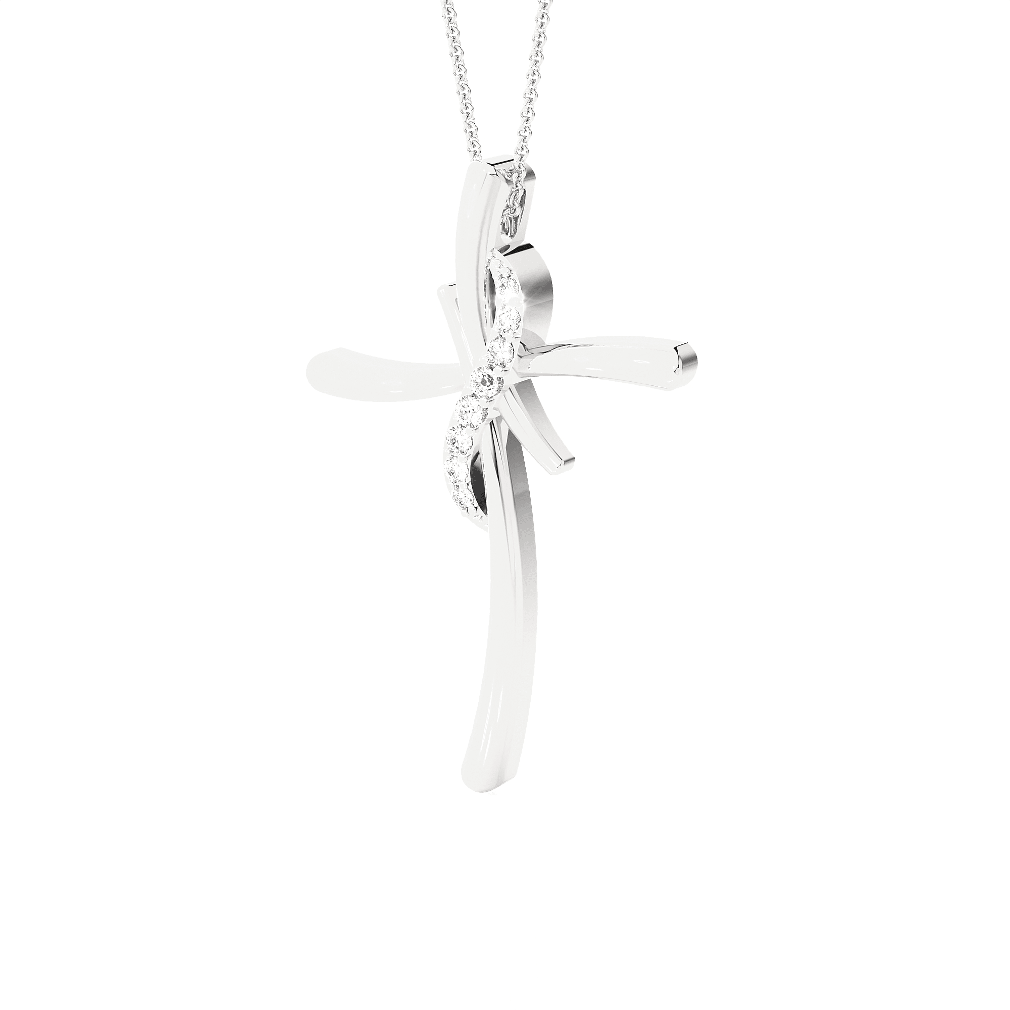 1/20  ctw Round Lab Grown Diamond Cross Pendant