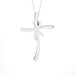 1/20  ctw Round Lab Grown Diamond Cross Pendant