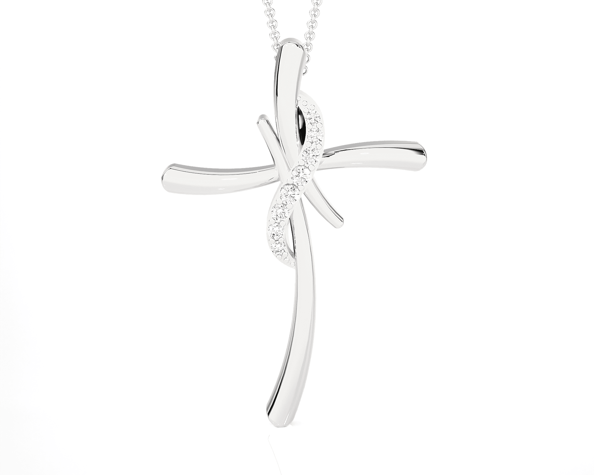 1/20  ctw Round Lab Grown Diamond Cross Pendant