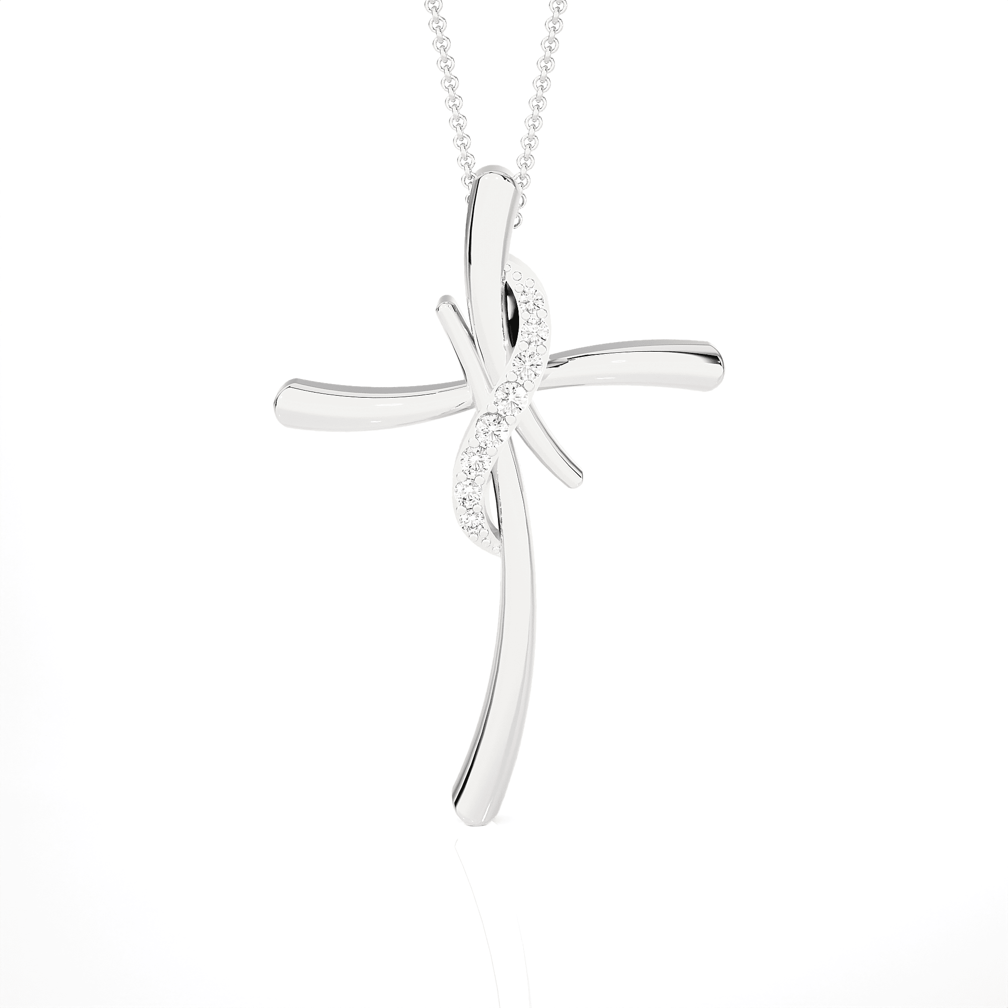 1/20  ctw Round Lab Grown Diamond Cross Pendant