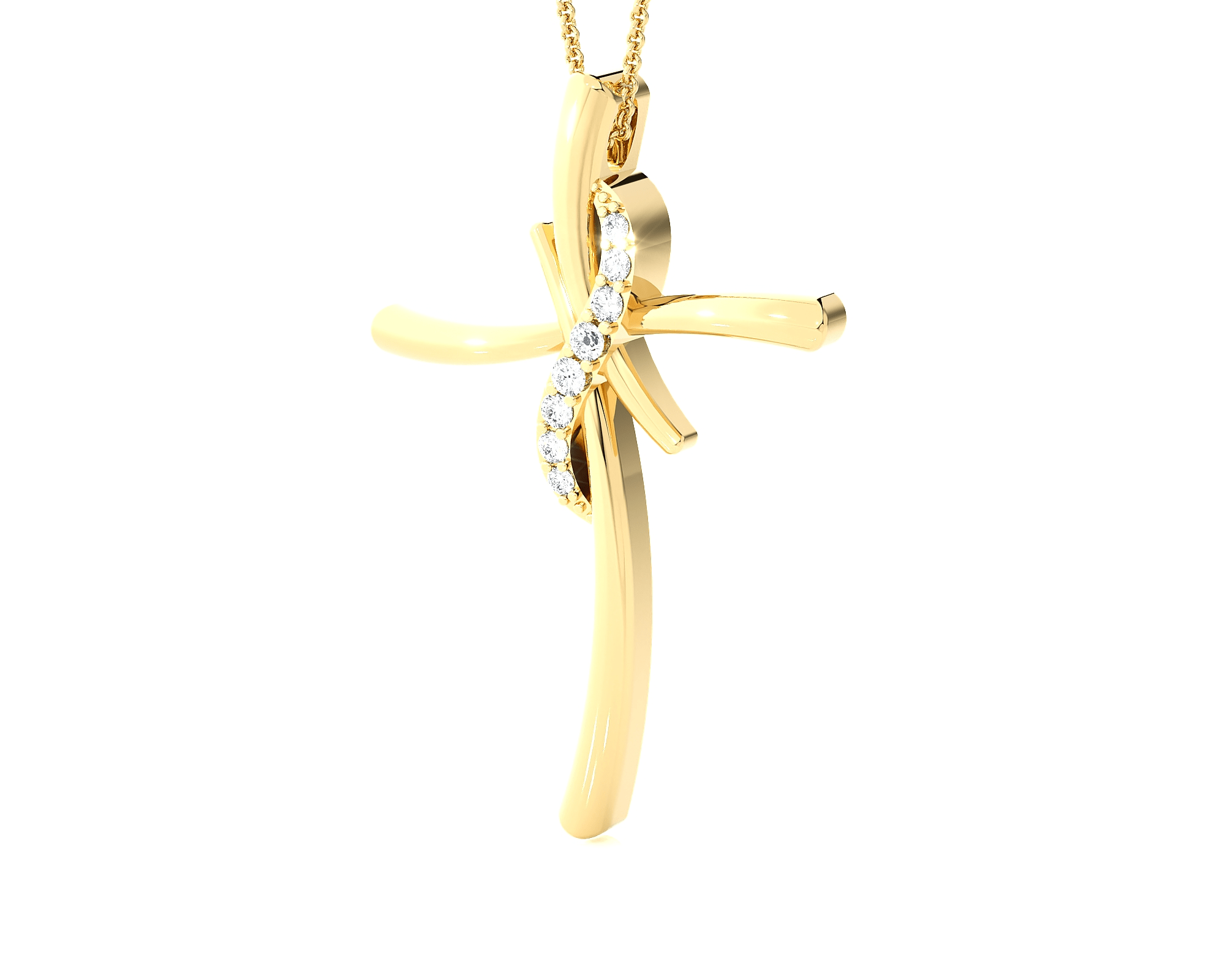 1/20  ctw Round Lab Grown Diamond Cross Pendant