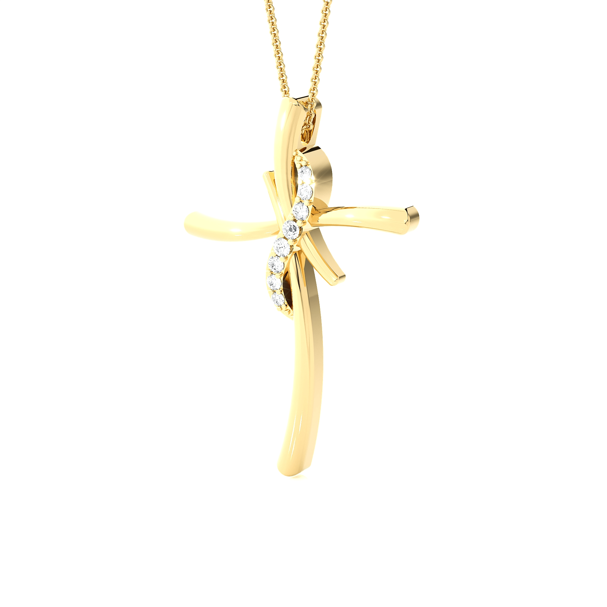 1/20  ctw Round Lab Grown Diamond Cross Pendant