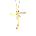 1/20  ctw Round Lab Grown Diamond Cross Pendant