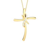 1/20  ctw Round Lab Grown Diamond Cross Pendant