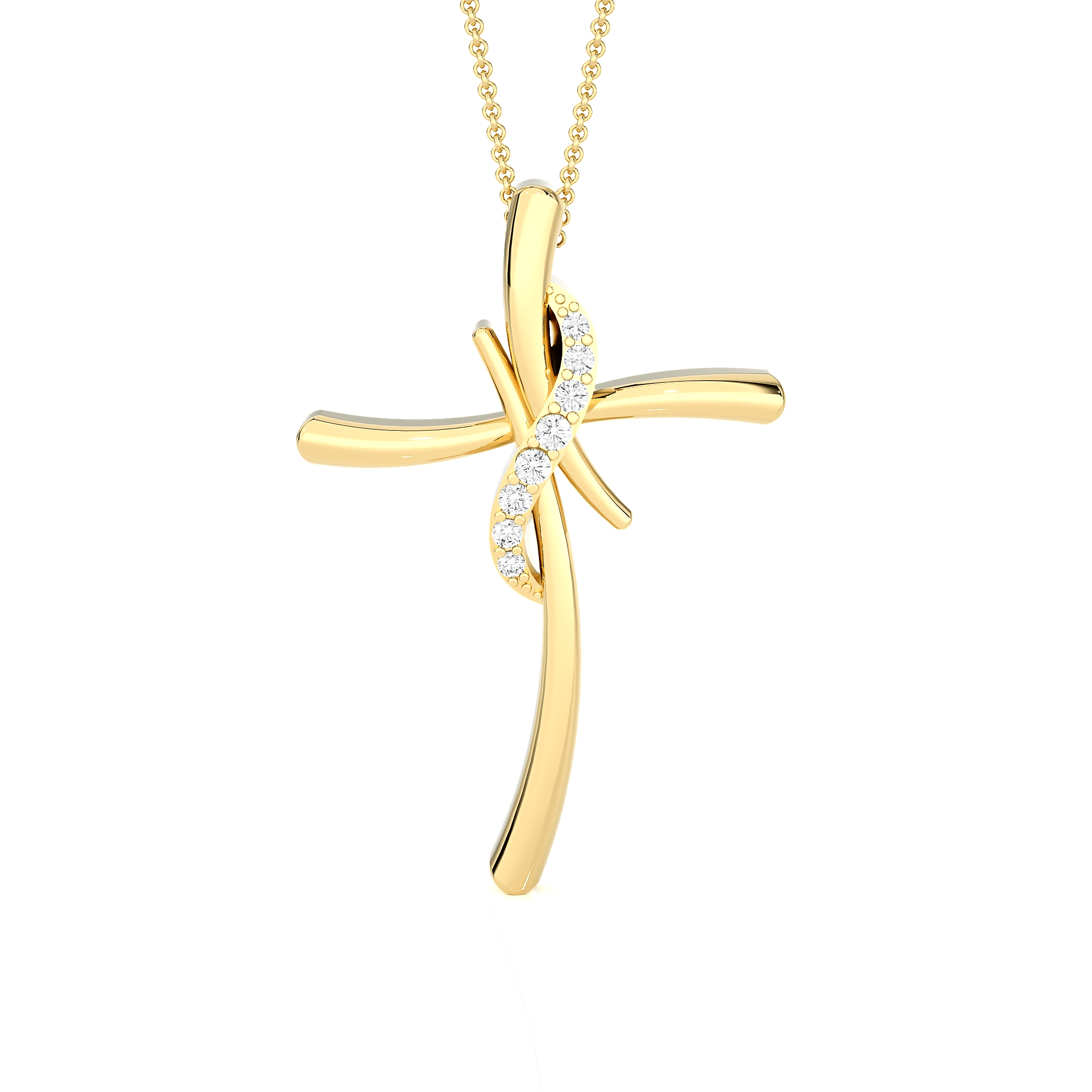 1/20  ctw Round Lab Grown Diamond Cross Pendant