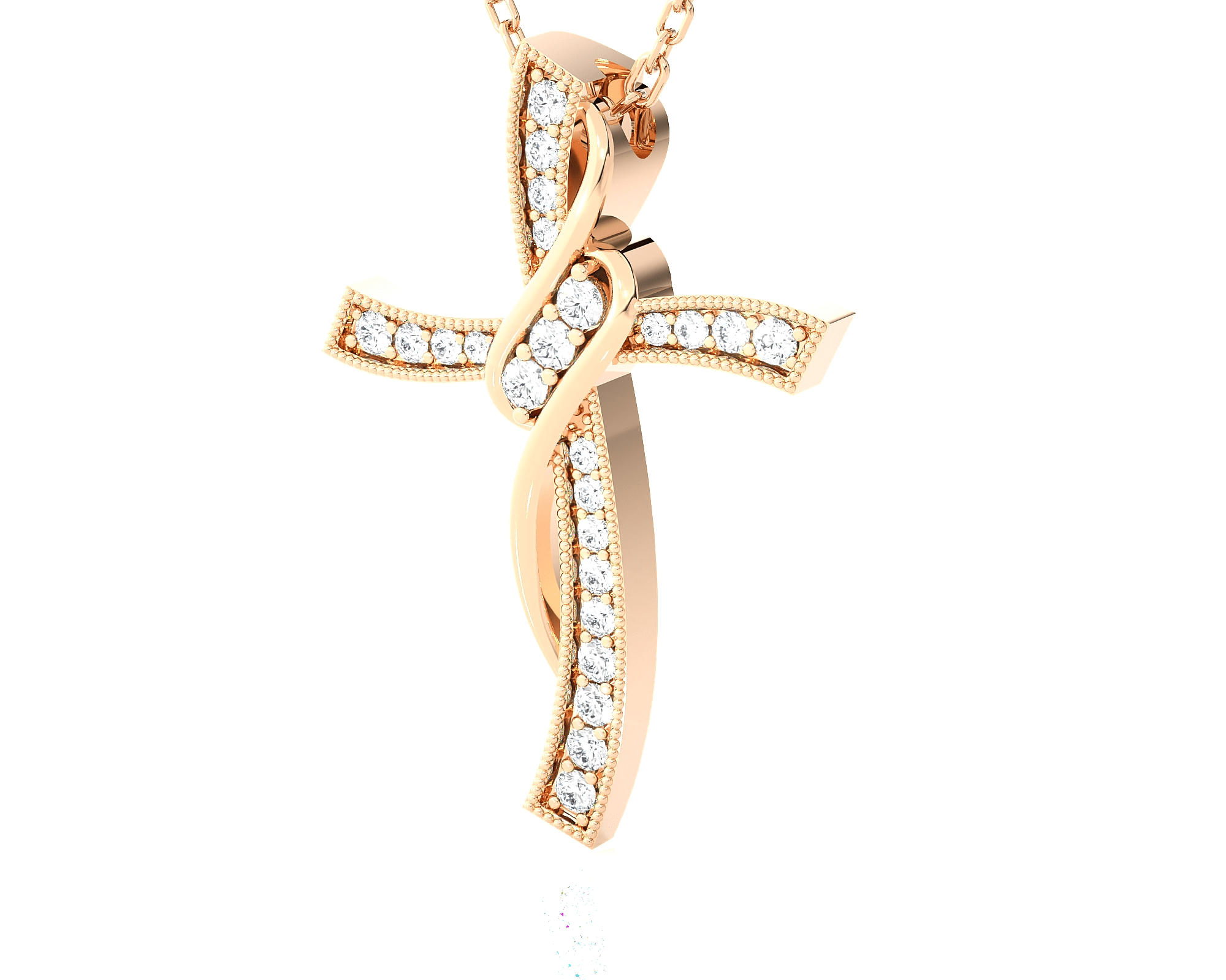 1/4  ctw Round Lab Grown Diamond Cross Pendant