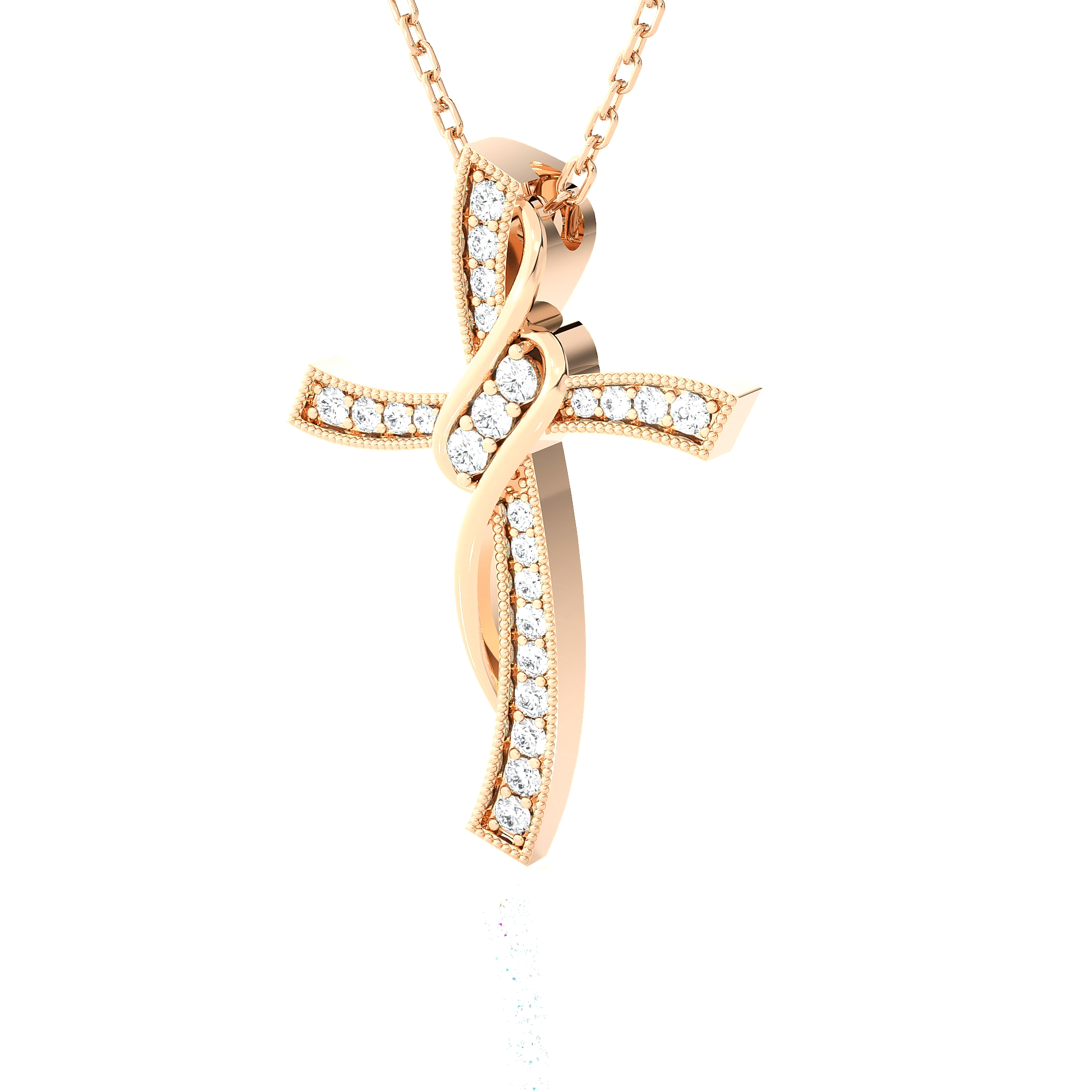1/4  ctw Round Lab Grown Diamond Cross Pendant