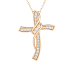 1/4  ctw Round Lab Grown Diamond Cross Pendant