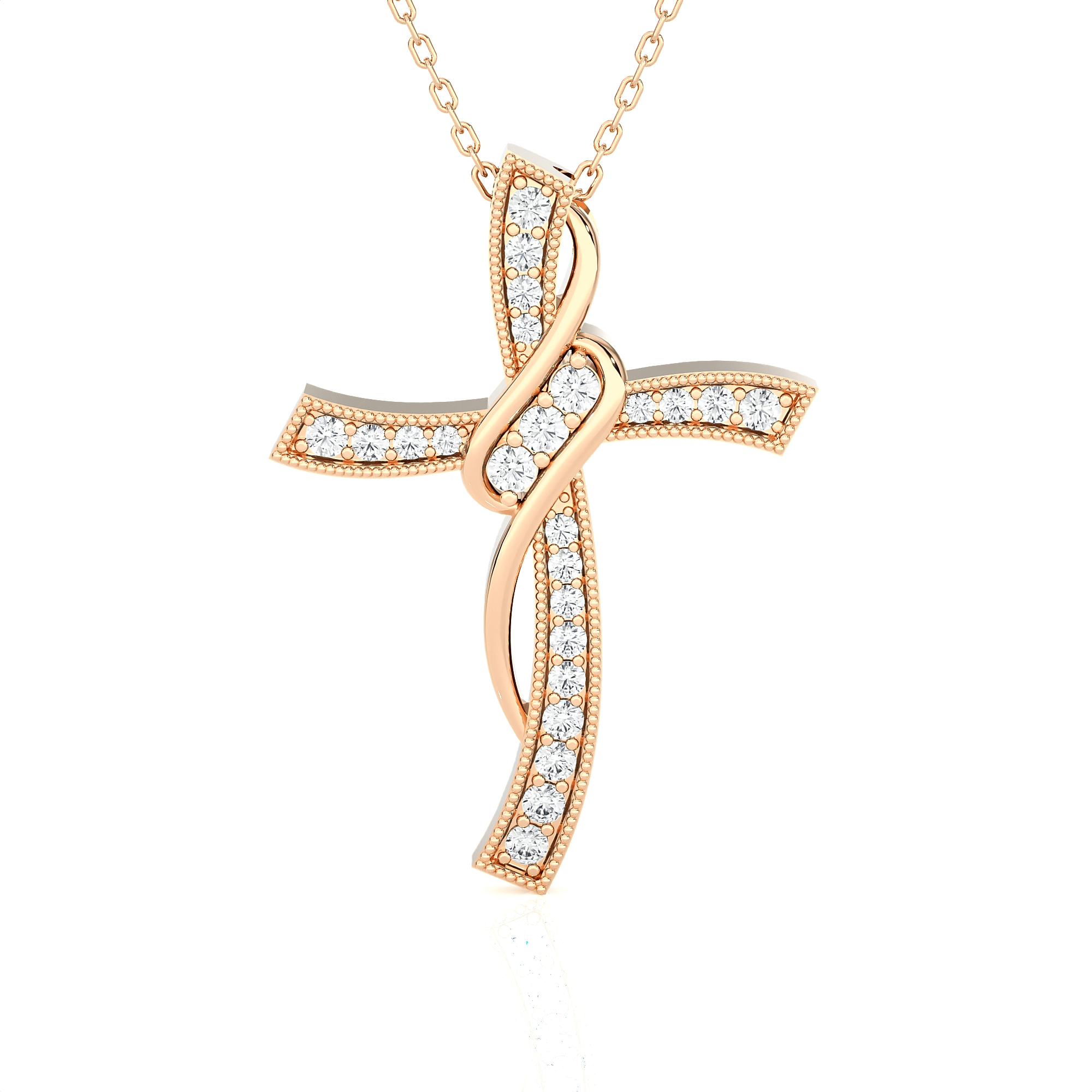 1/4  ctw Round Lab Grown Diamond Cross Pendant