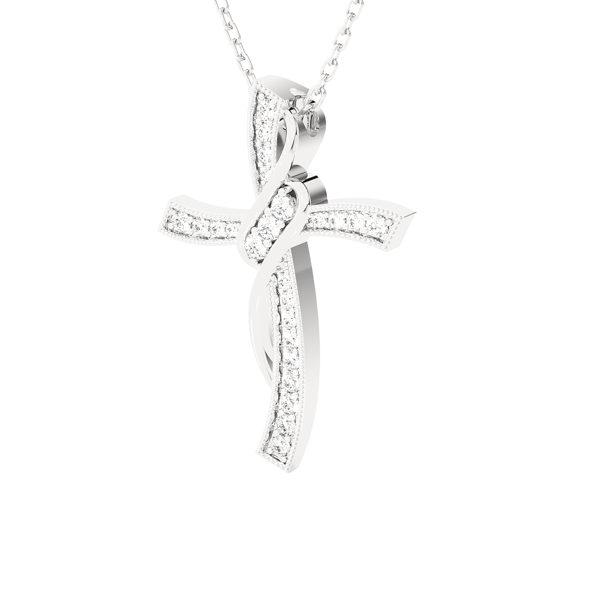 1/4  ctw Round Lab Grown Diamond Cross Pendant