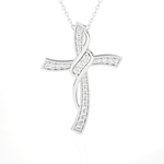 1/4  ctw Round Lab Grown Diamond Cross Pendant
