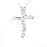 1/4  ctw Round Lab Grown Diamond Cross Pendant