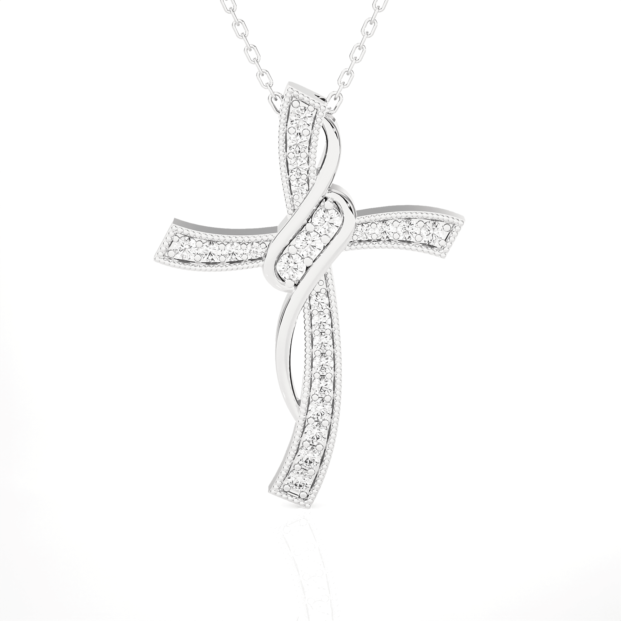 1/4  ctw Round Lab Grown Diamond Cross Pendant