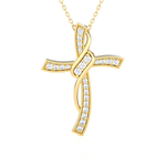 1/4  ctw Round Lab Grown Diamond Cross Pendant