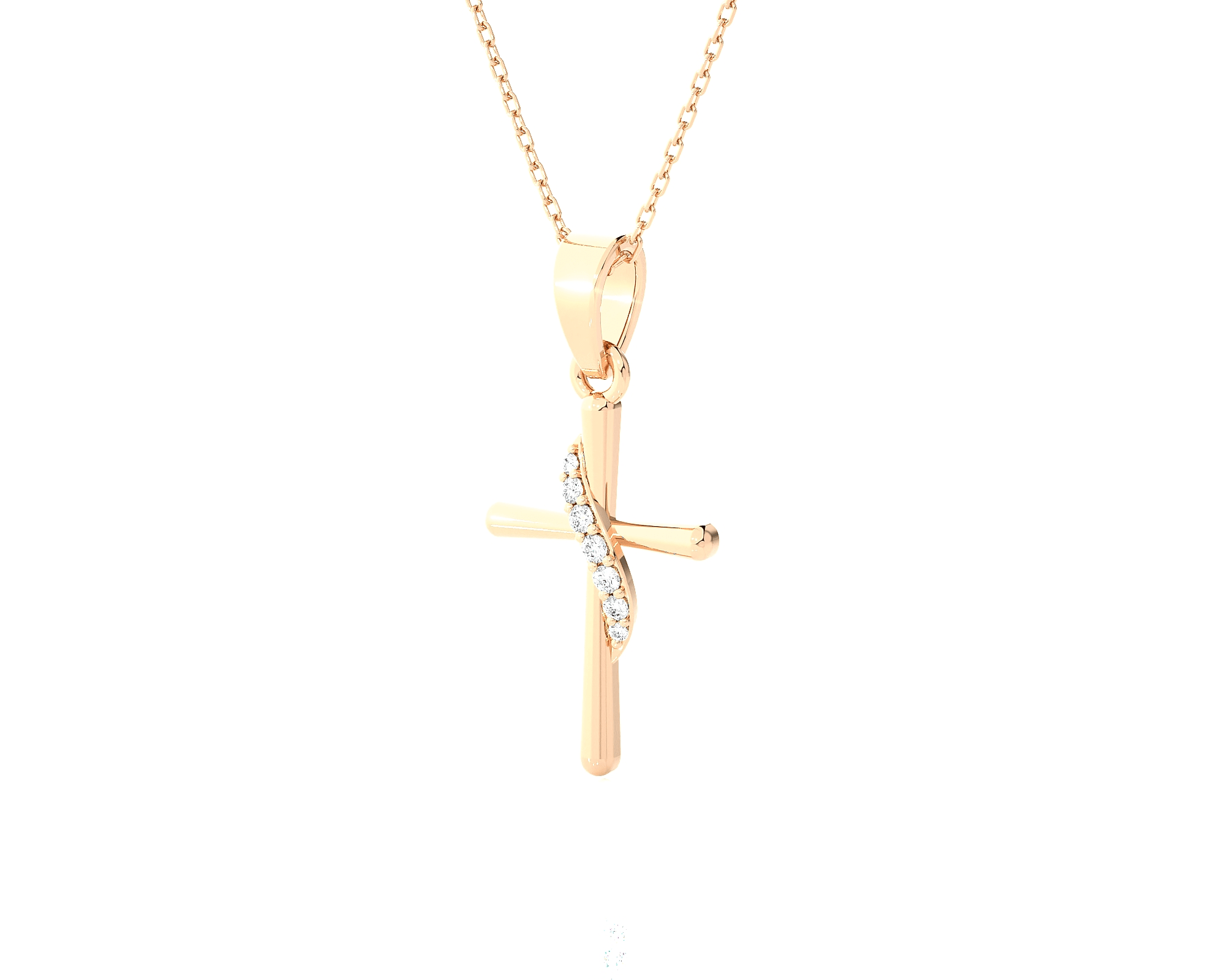 1/20  ctw Round Lab Grown Diamond Cross Pendant