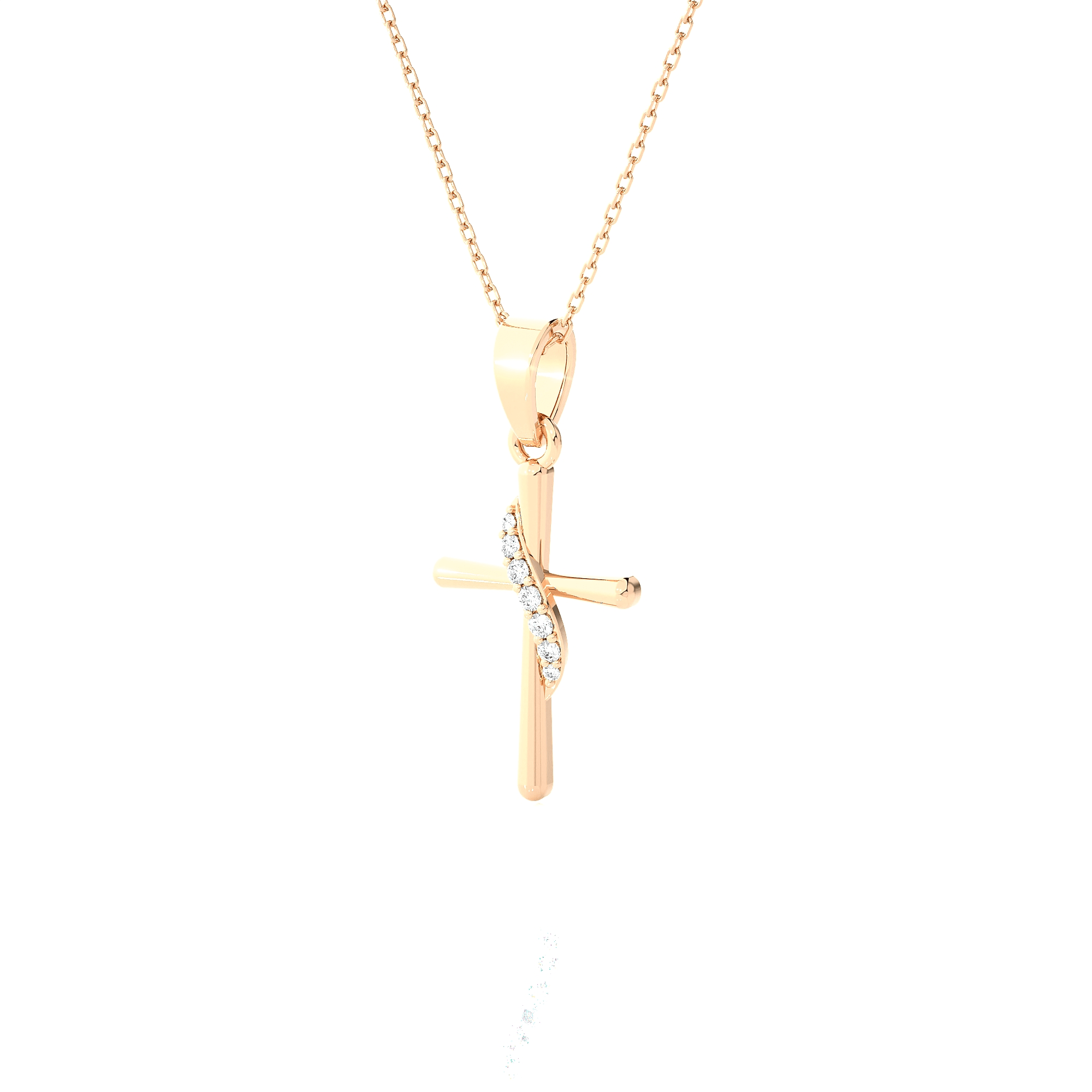 1/20  ctw Round Lab Grown Diamond Cross Pendant