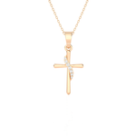 1/20  ctw Round Lab Grown Diamond Cross Pendant
