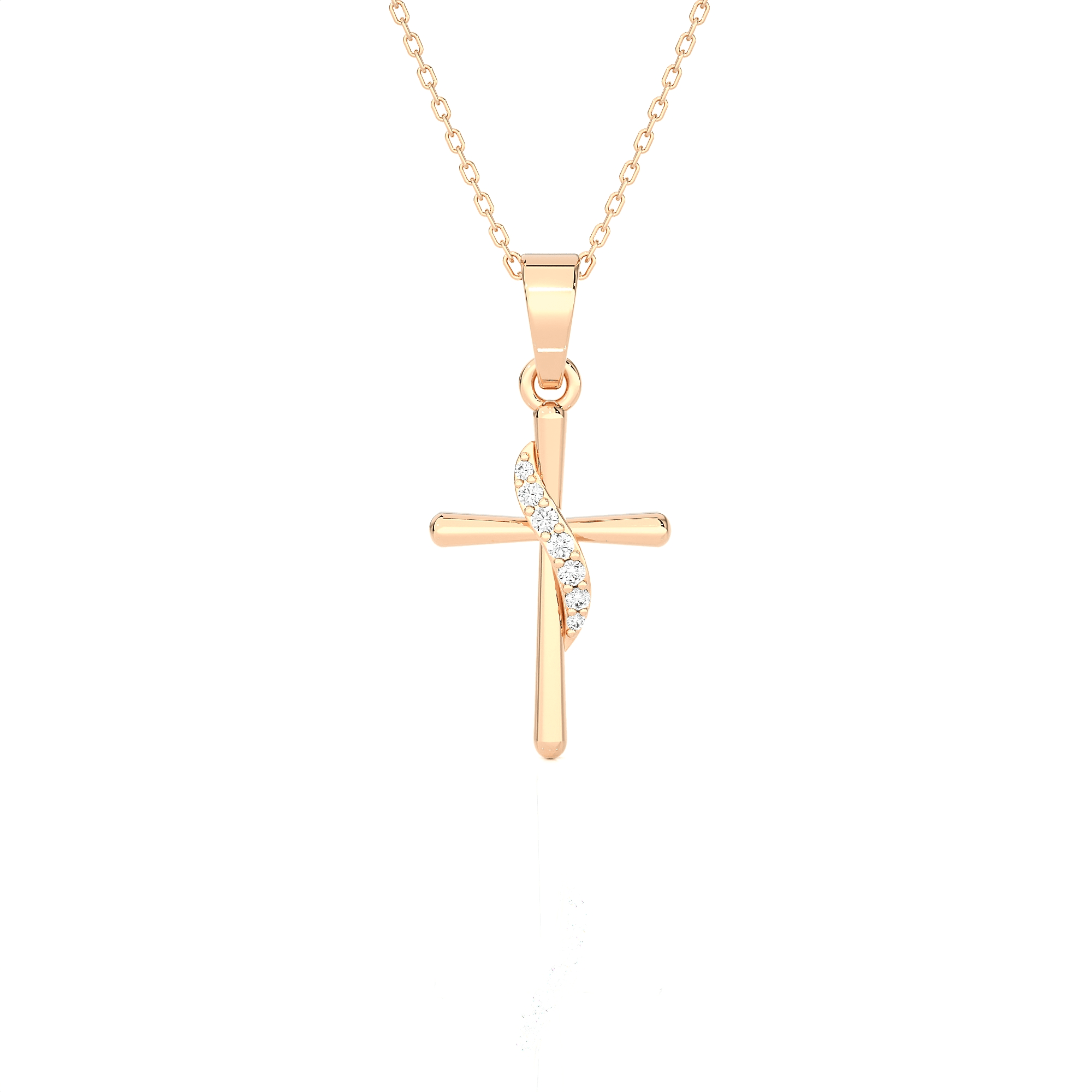 1/20  ctw Round Lab Grown Diamond Cross Pendant