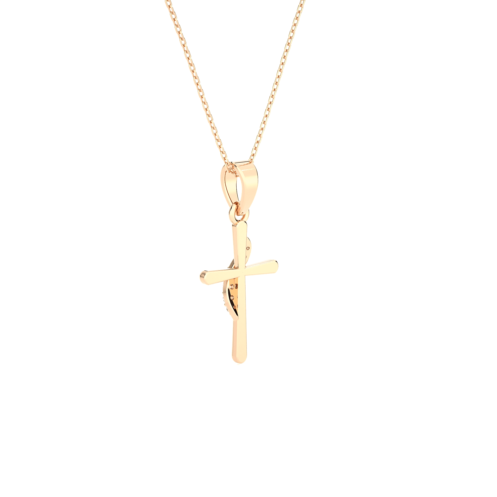 1/20  ctw Round Lab Grown Diamond Cross Pendant