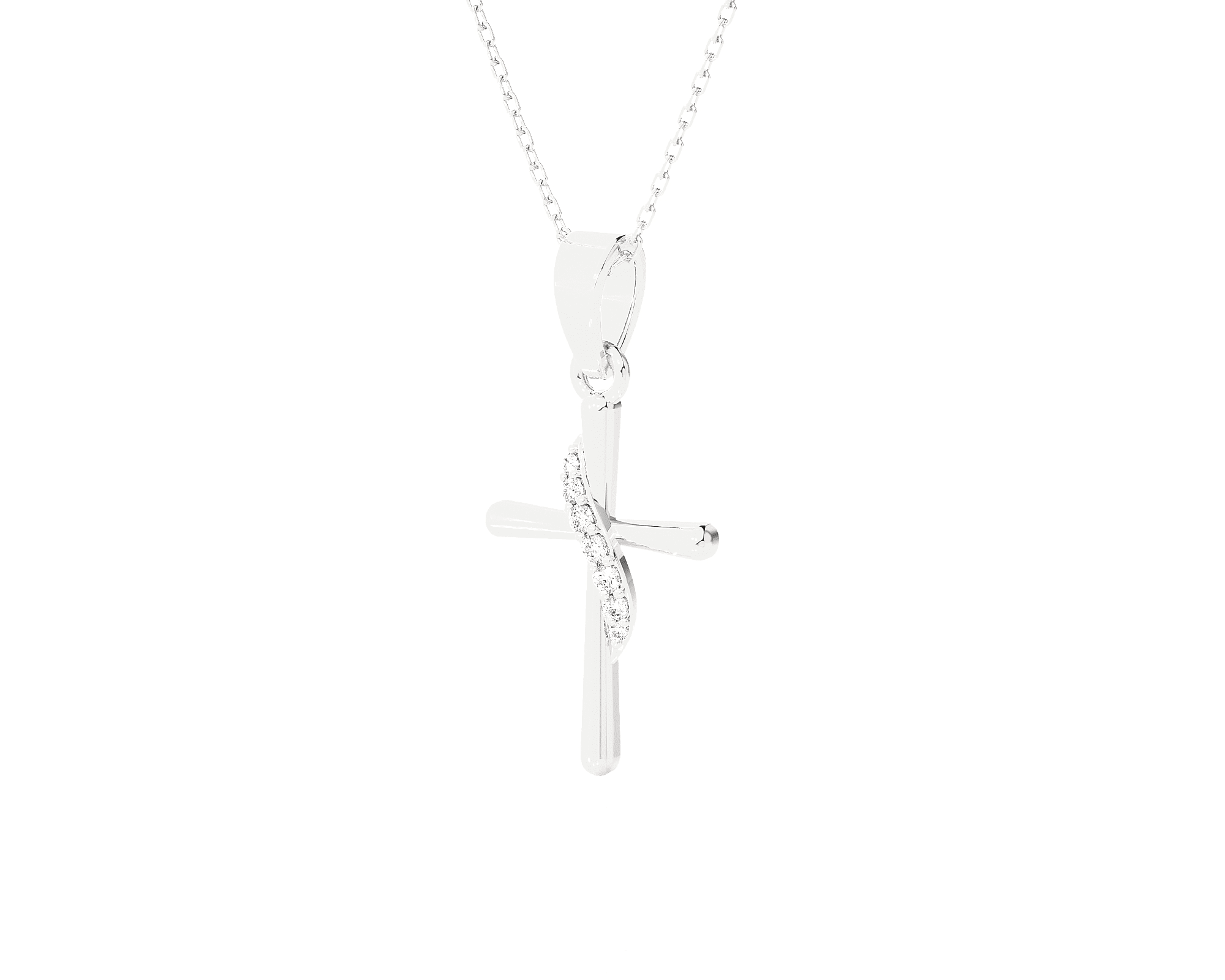 1/20  ctw Round Lab Grown Diamond Cross Pendant