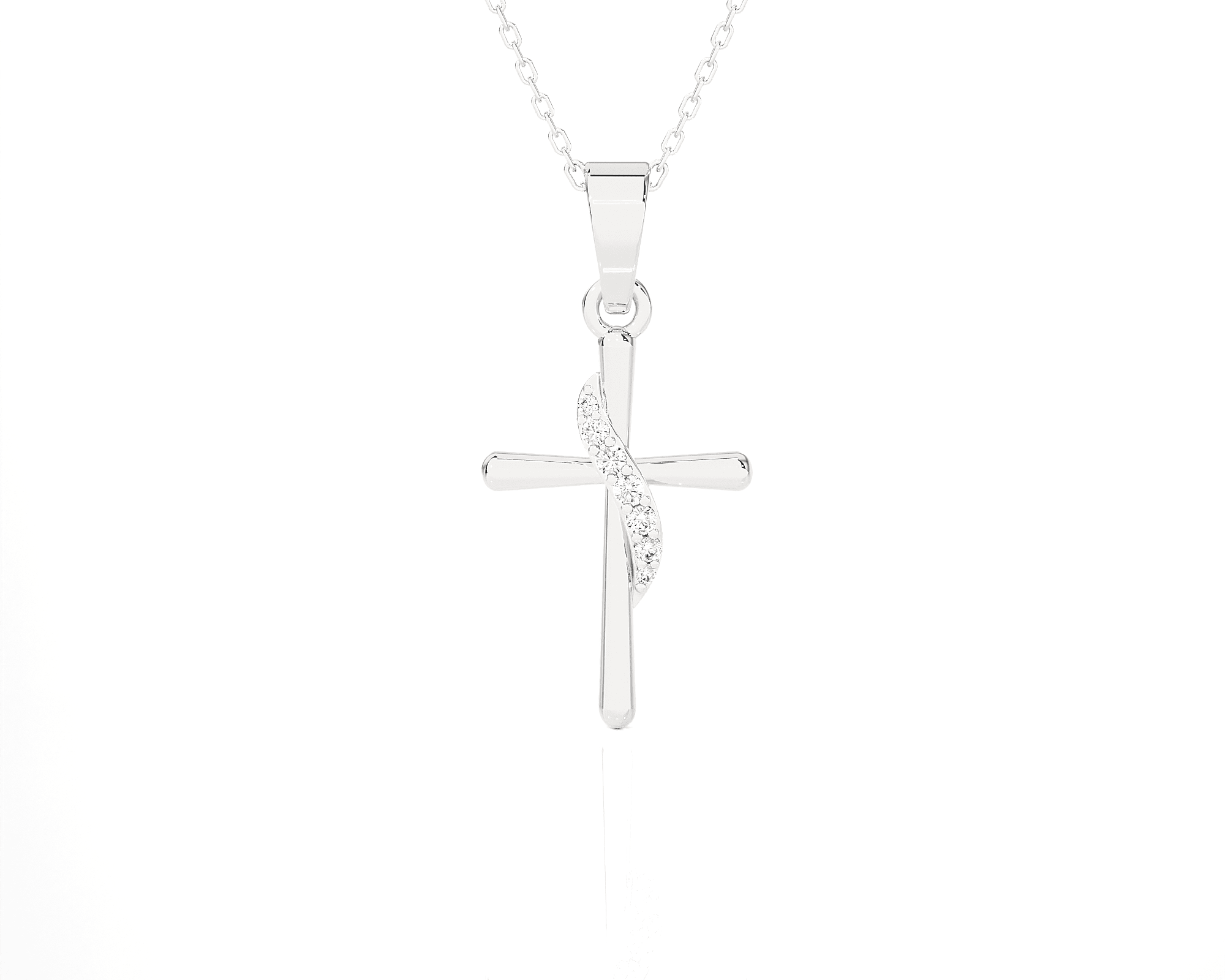 1/20  ctw Round Lab Grown Diamond Cross Pendant