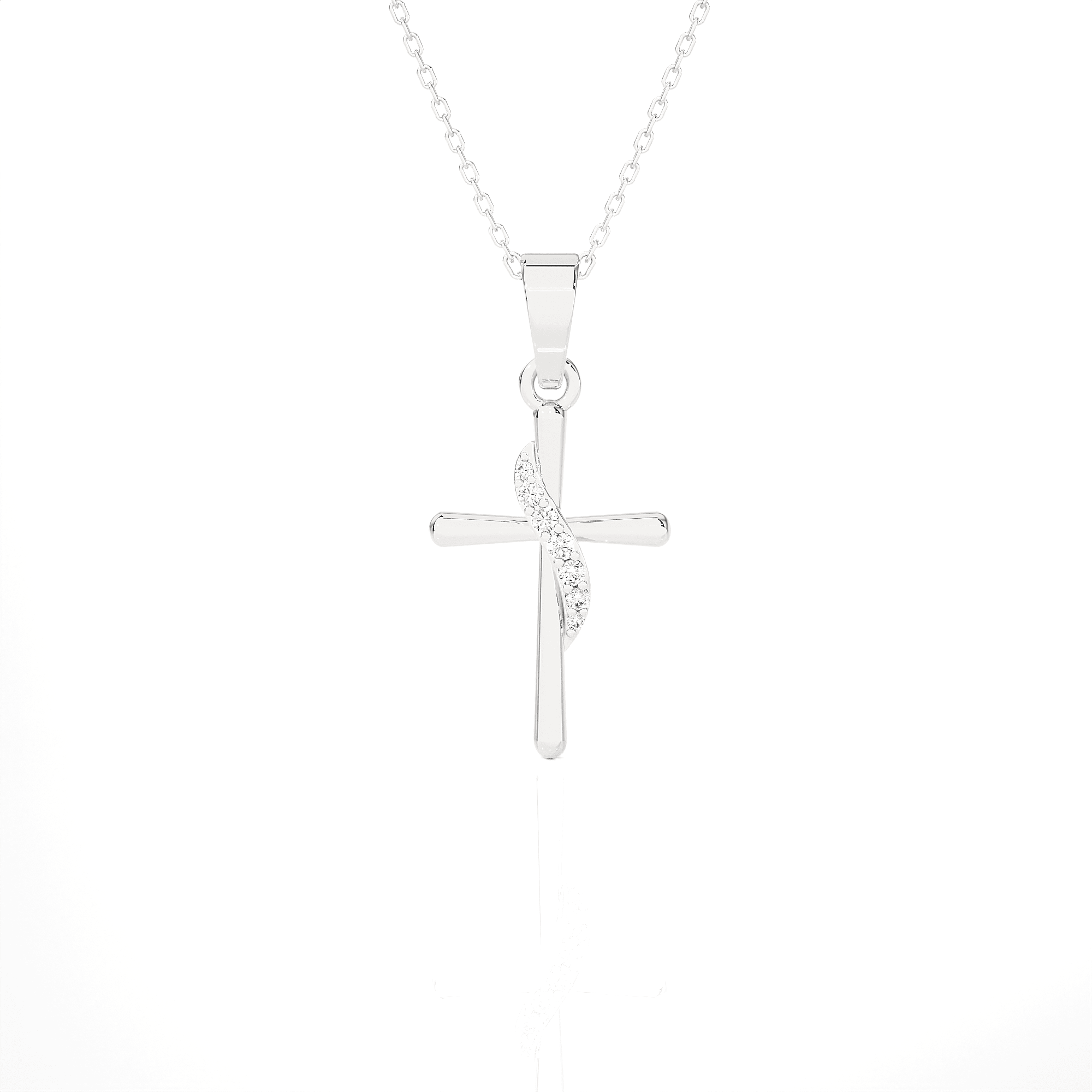 1/20  ctw Round Lab Grown Diamond Cross Pendant