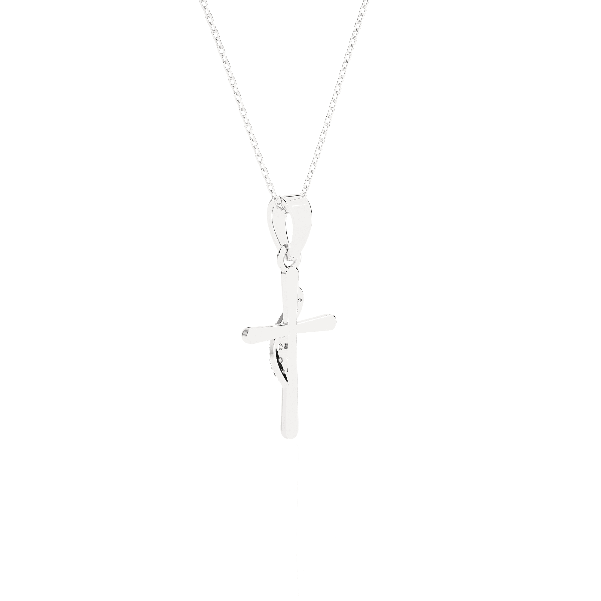 1/20  ctw Round Lab Grown Diamond Cross Pendant