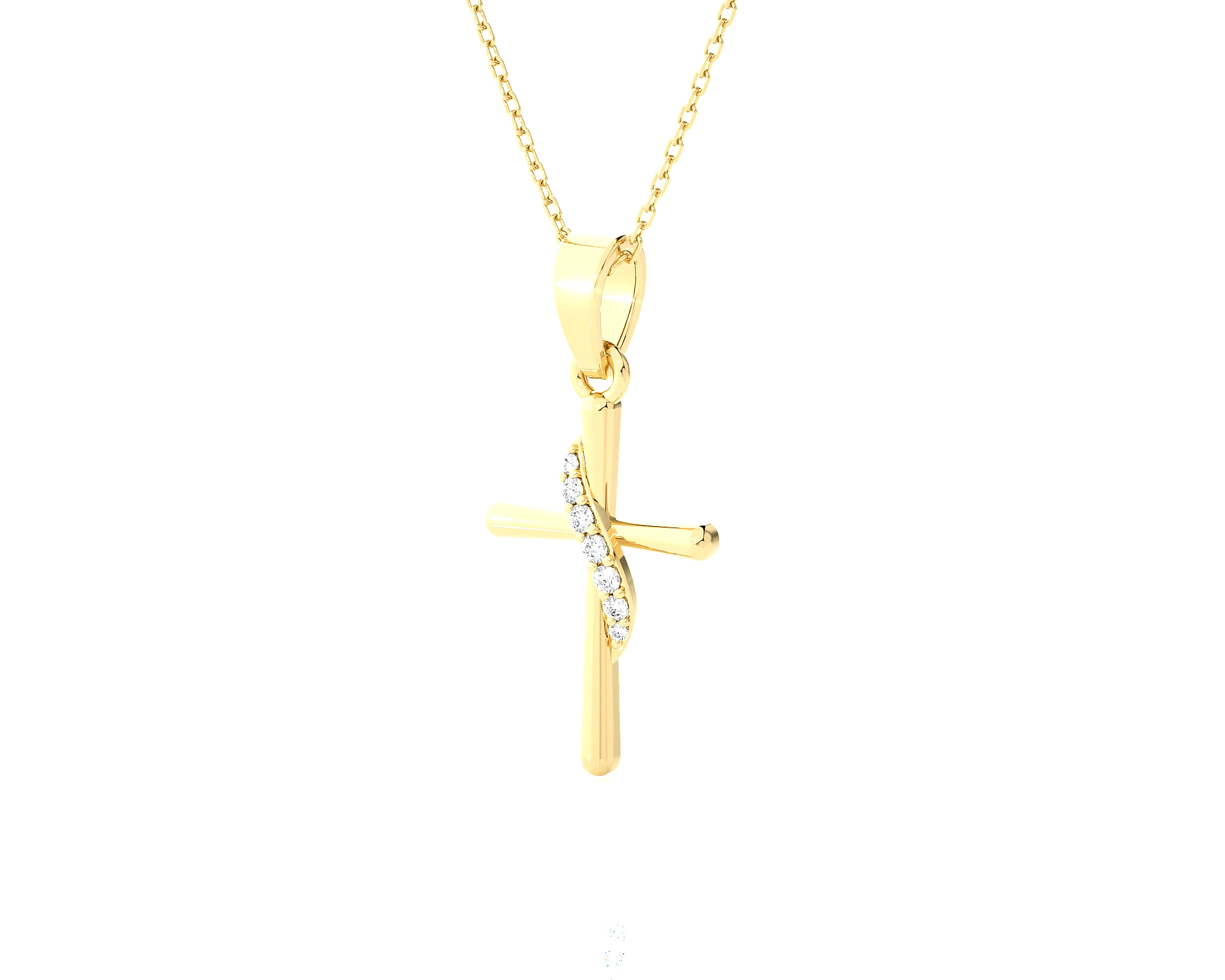 1/20  ctw Round Lab Grown Diamond Cross Pendant