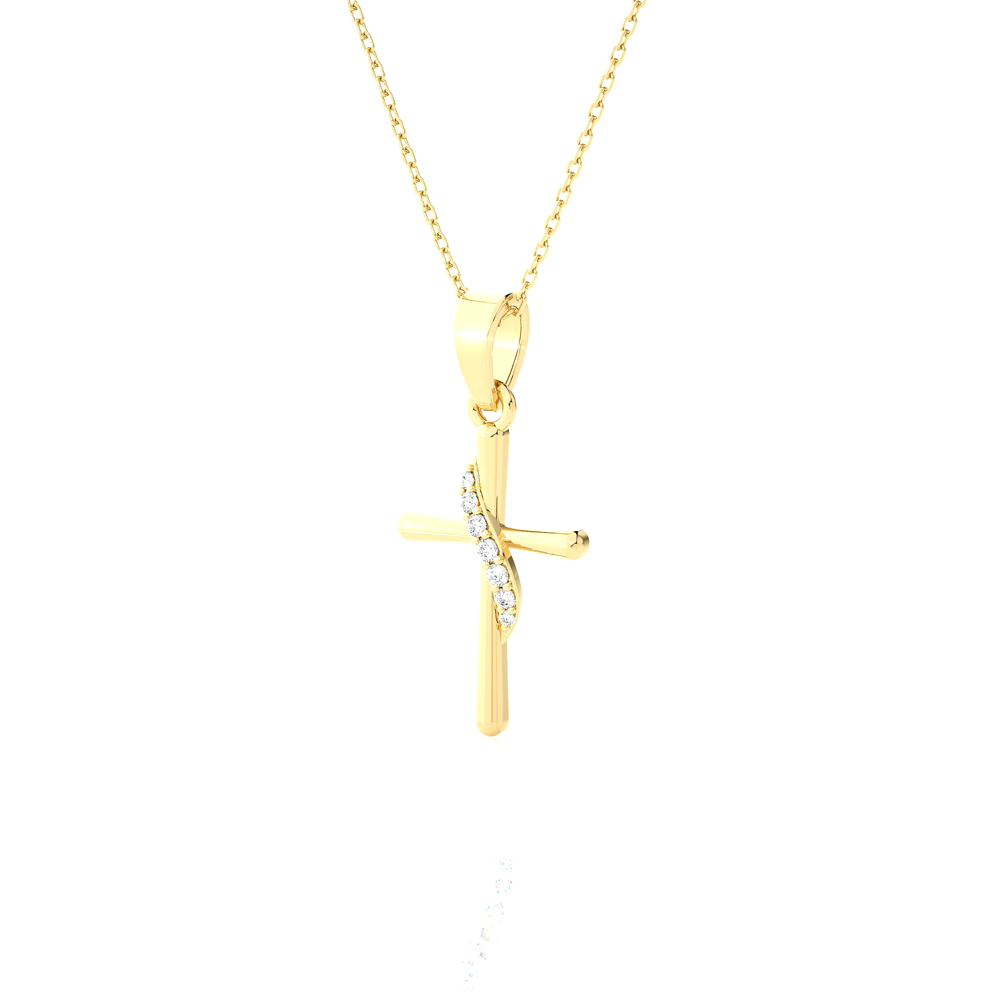 1/20  ctw Round Lab Grown Diamond Cross Pendant