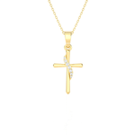 1/20  ctw Round Lab Grown Diamond Cross Pendant