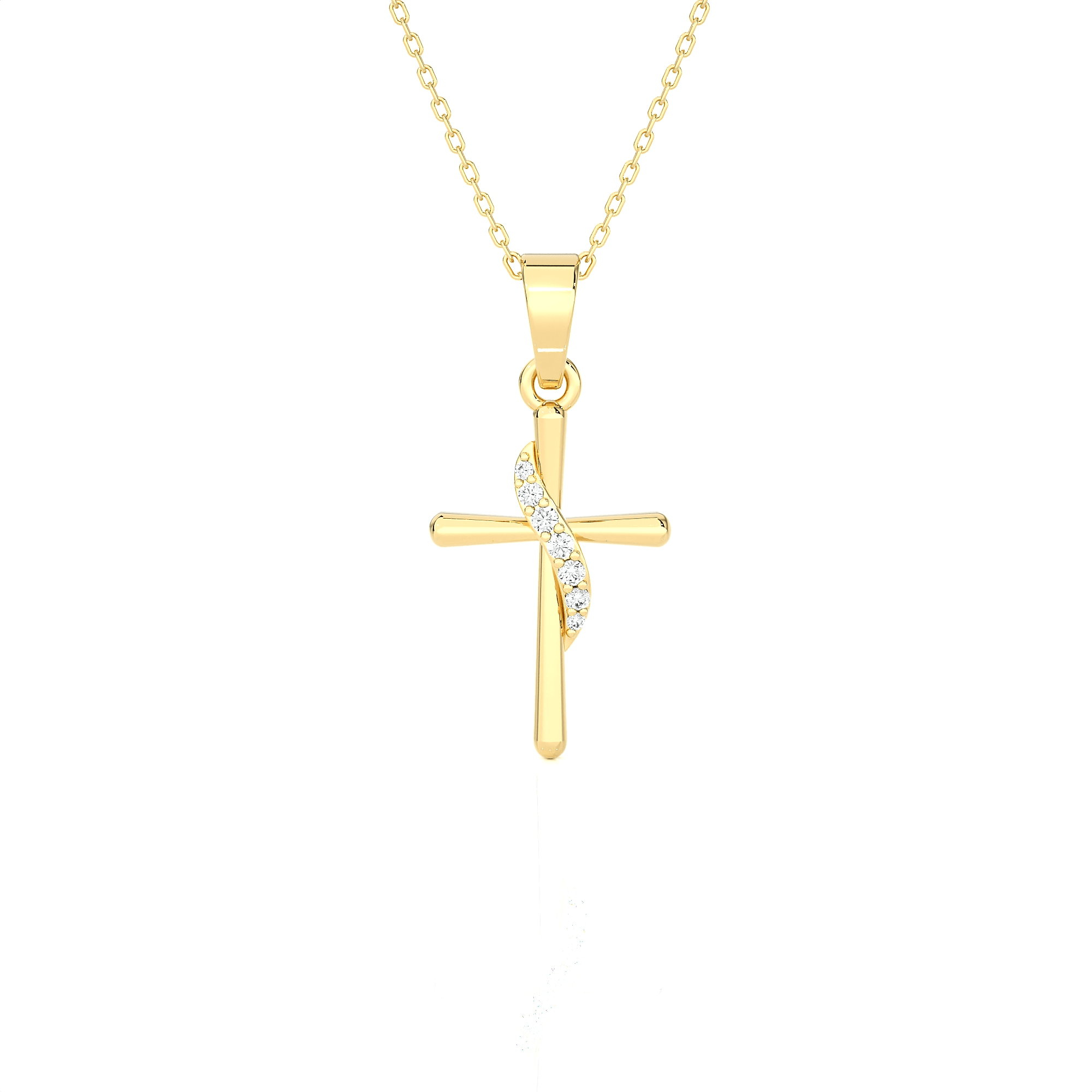 1/20  ctw Round Lab Grown Diamond Cross Pendant