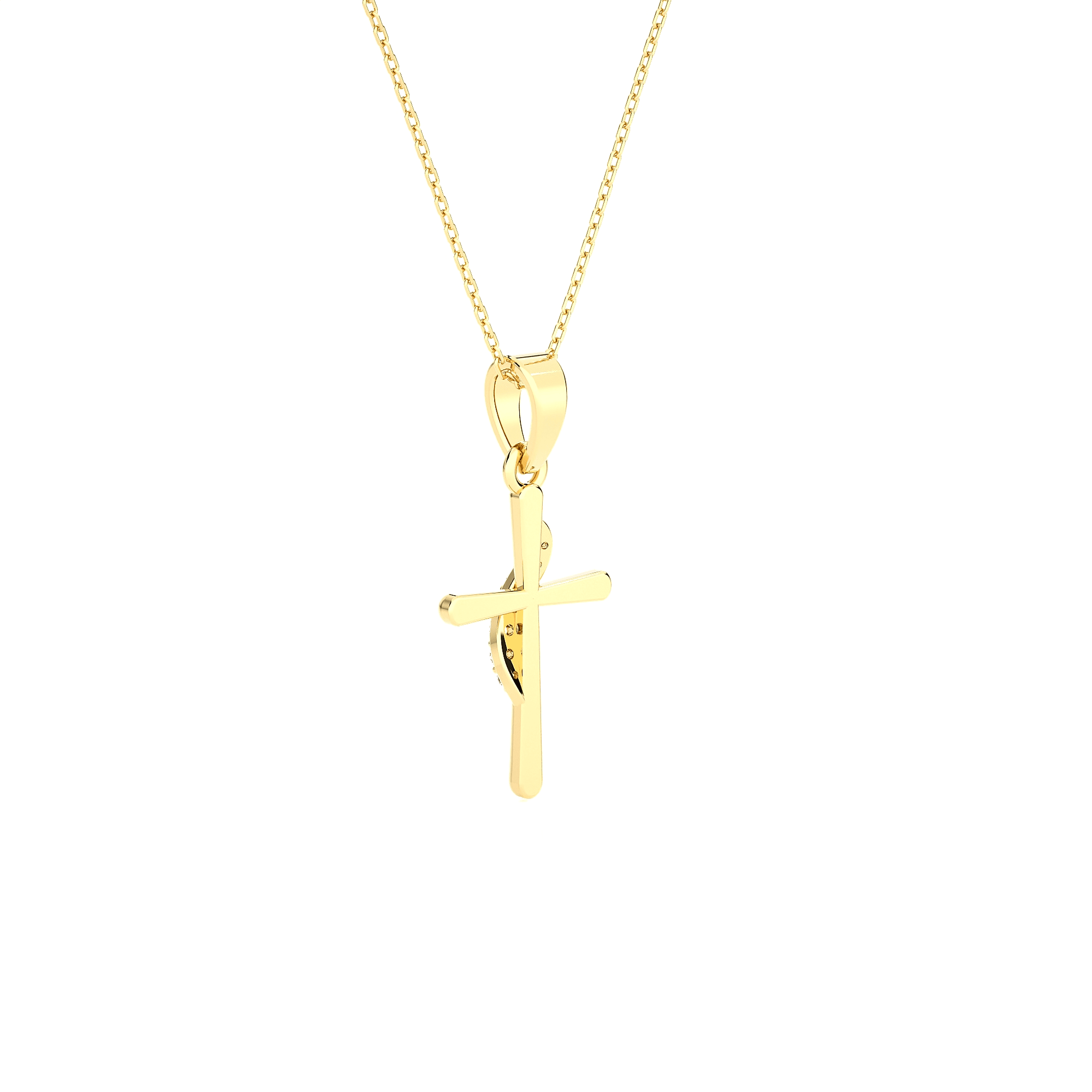 1/20  ctw Round Lab Grown Diamond Cross Pendant