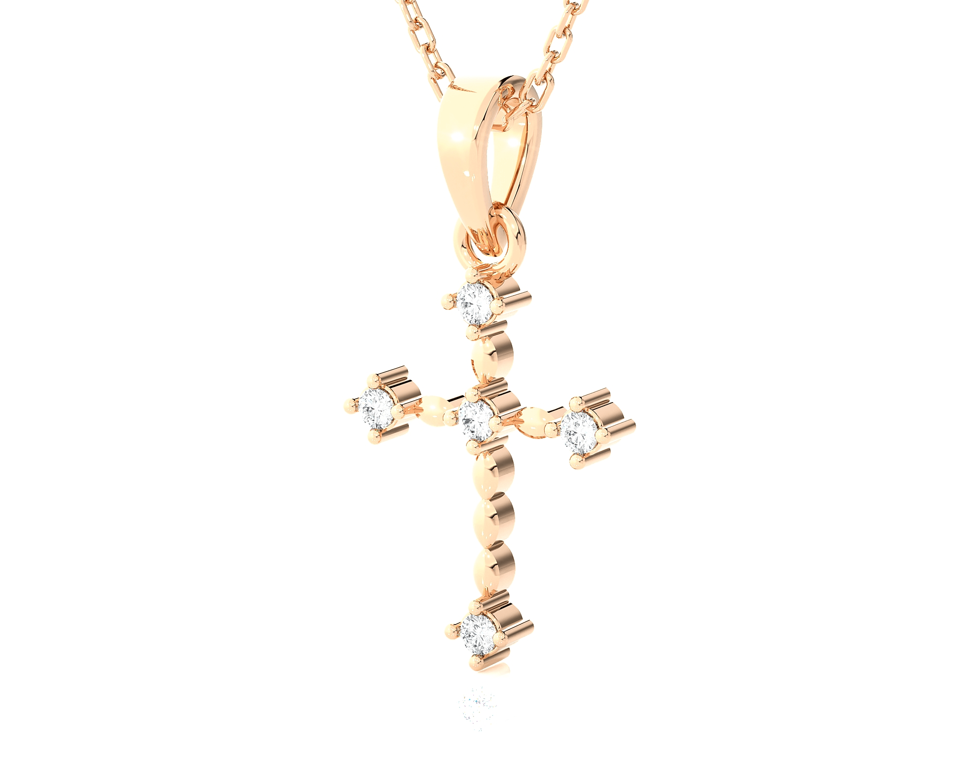 1/20  ctw Round Lab Grown Diamond Cross Pendant