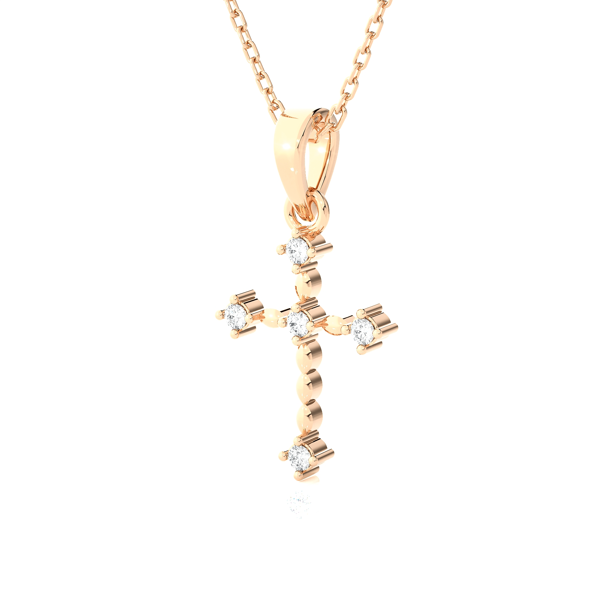 1/20  ctw Round Lab Grown Diamond Cross Pendant