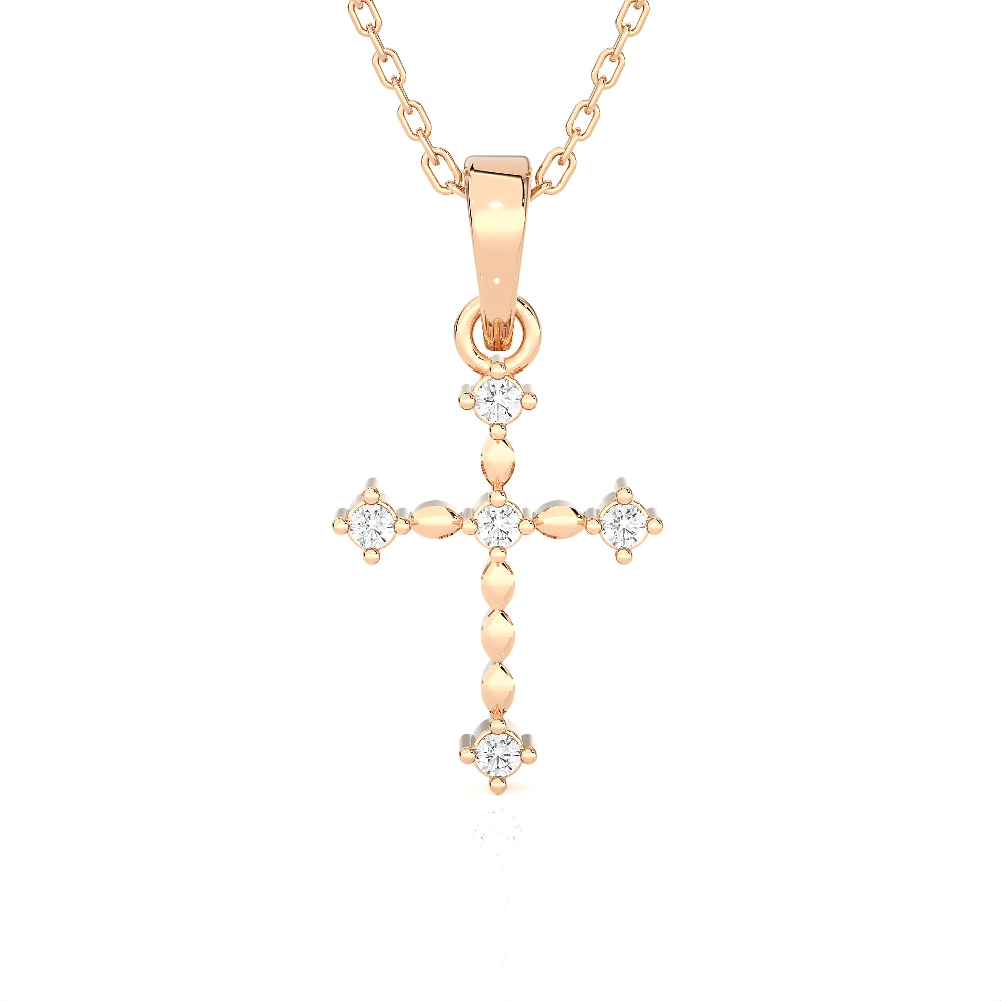 1/20  ctw Round Lab Grown Diamond Cross Pendant
