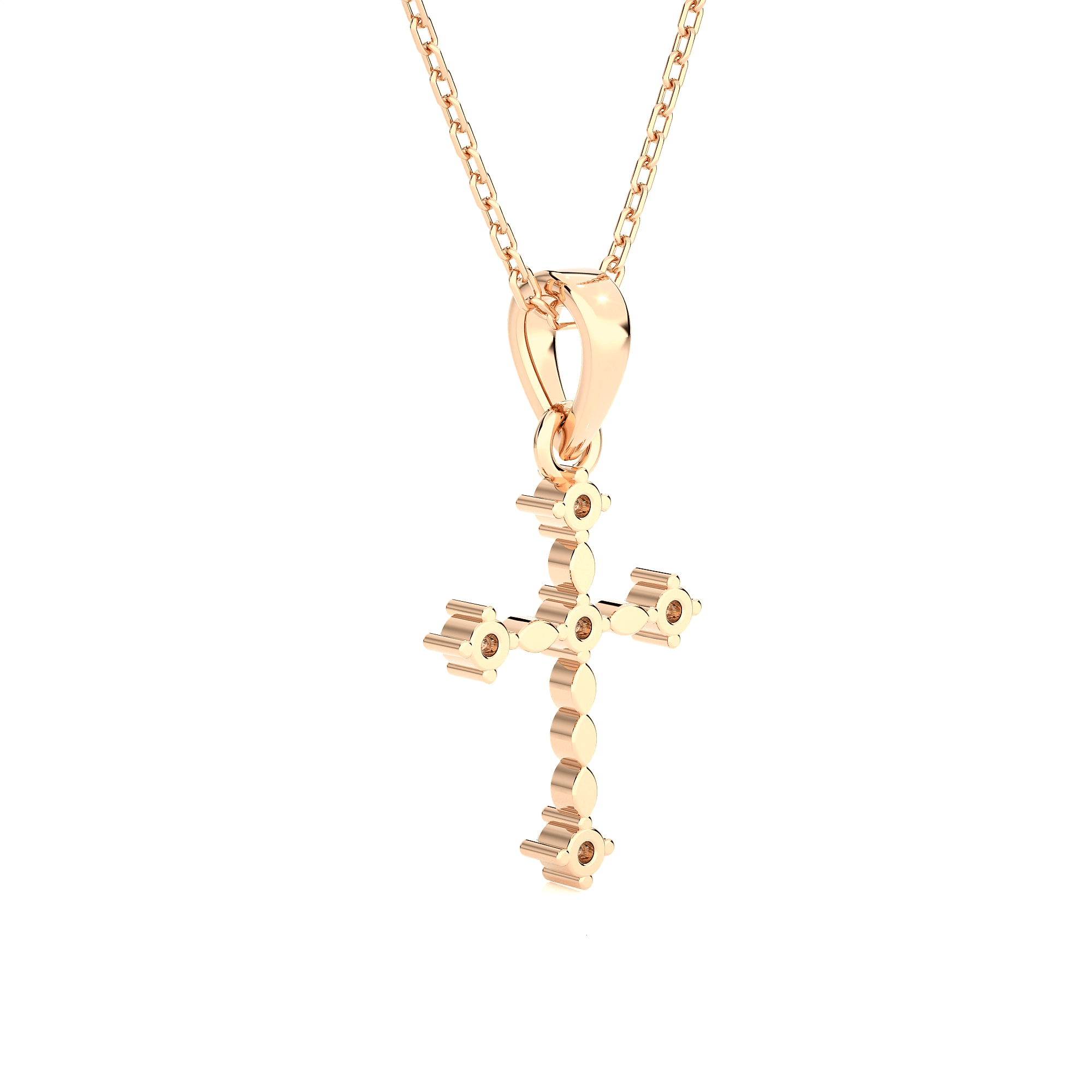 1/20  ctw Round Lab Grown Diamond Cross Pendant