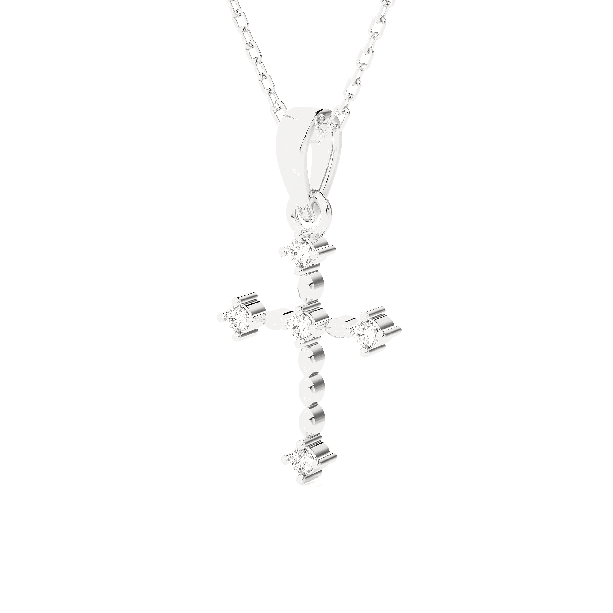 1/20  ctw Round Lab Grown Diamond Cross Pendant