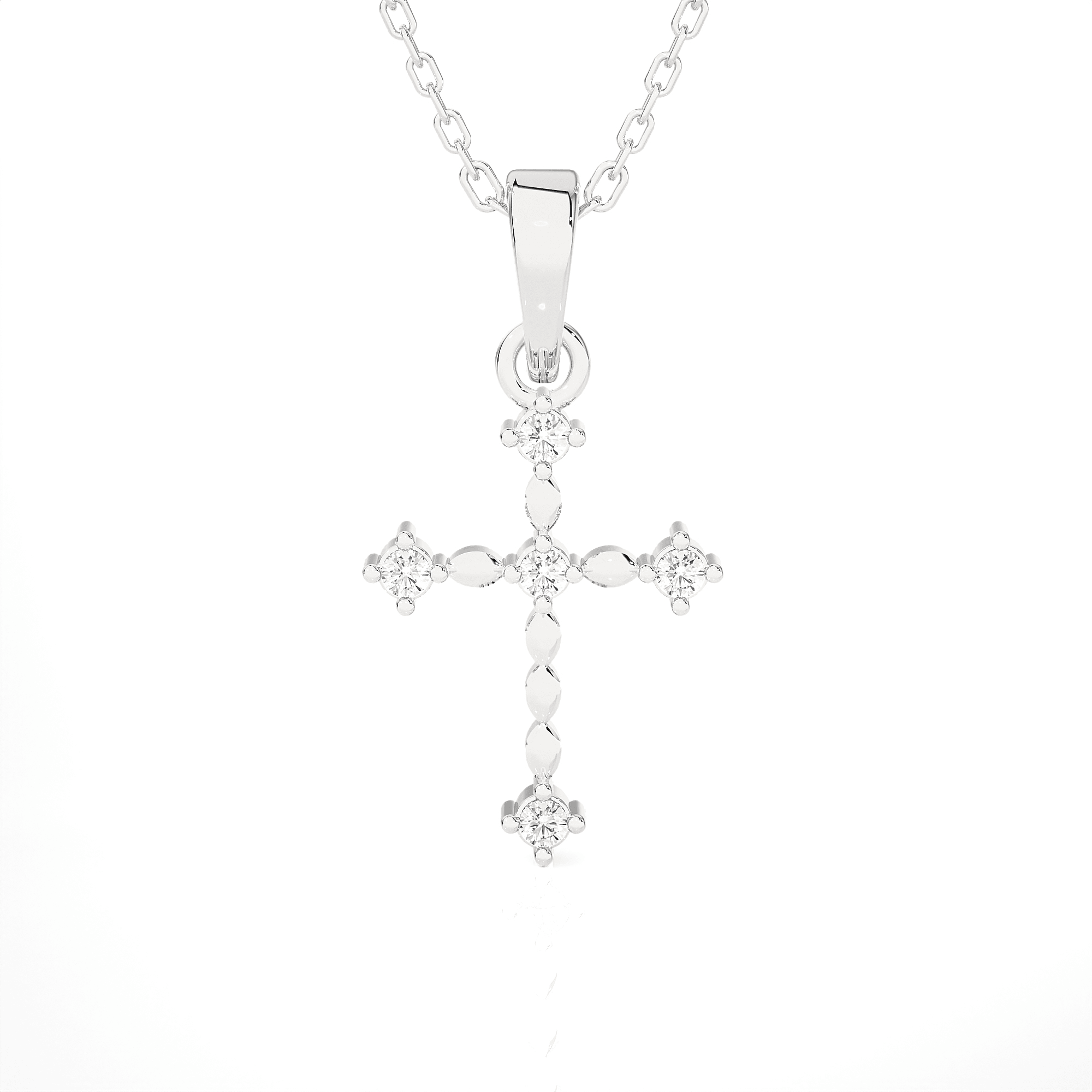 1/20  ctw Round Lab Grown Diamond Cross Pendant