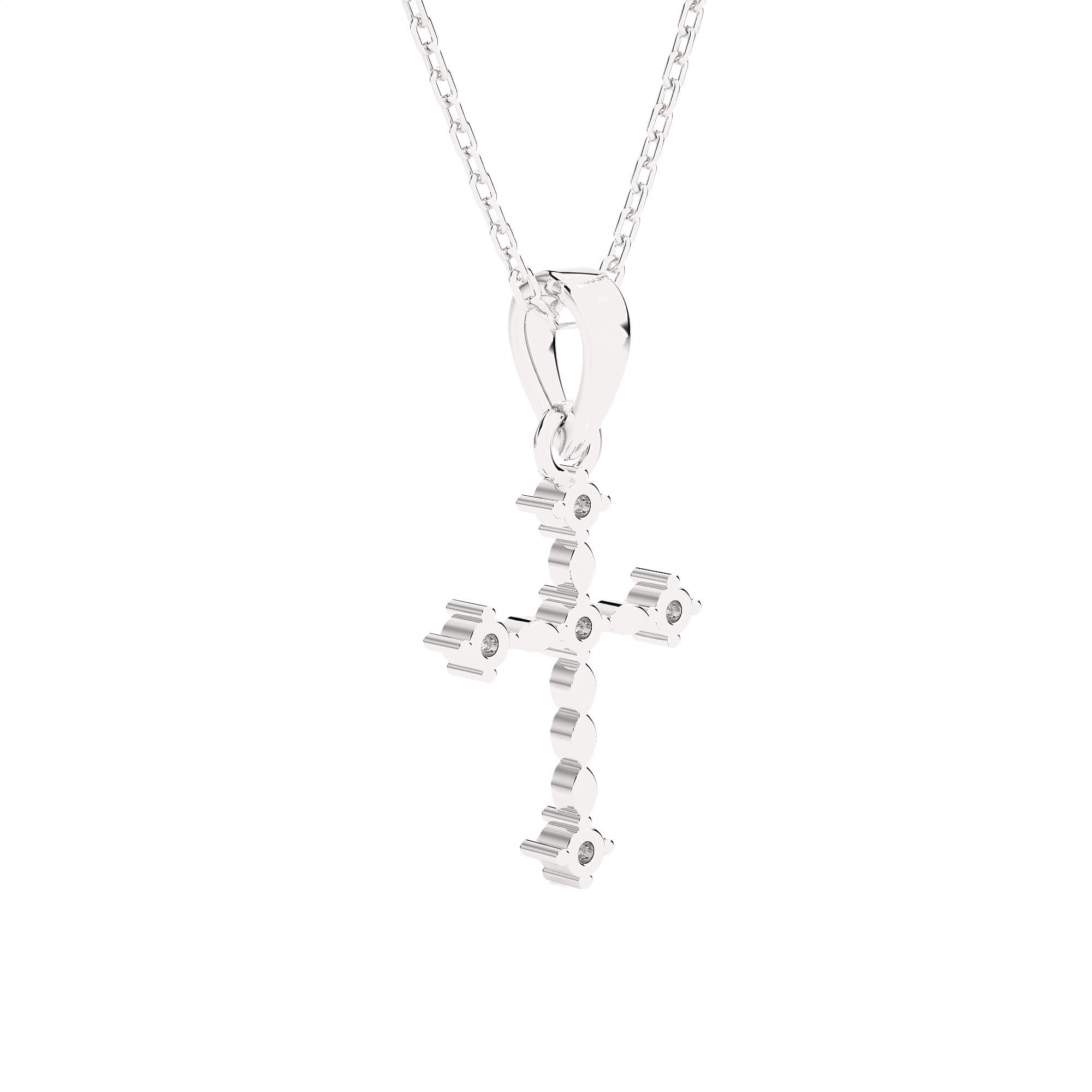 1/20  ctw Round Lab Grown Diamond Cross Pendant