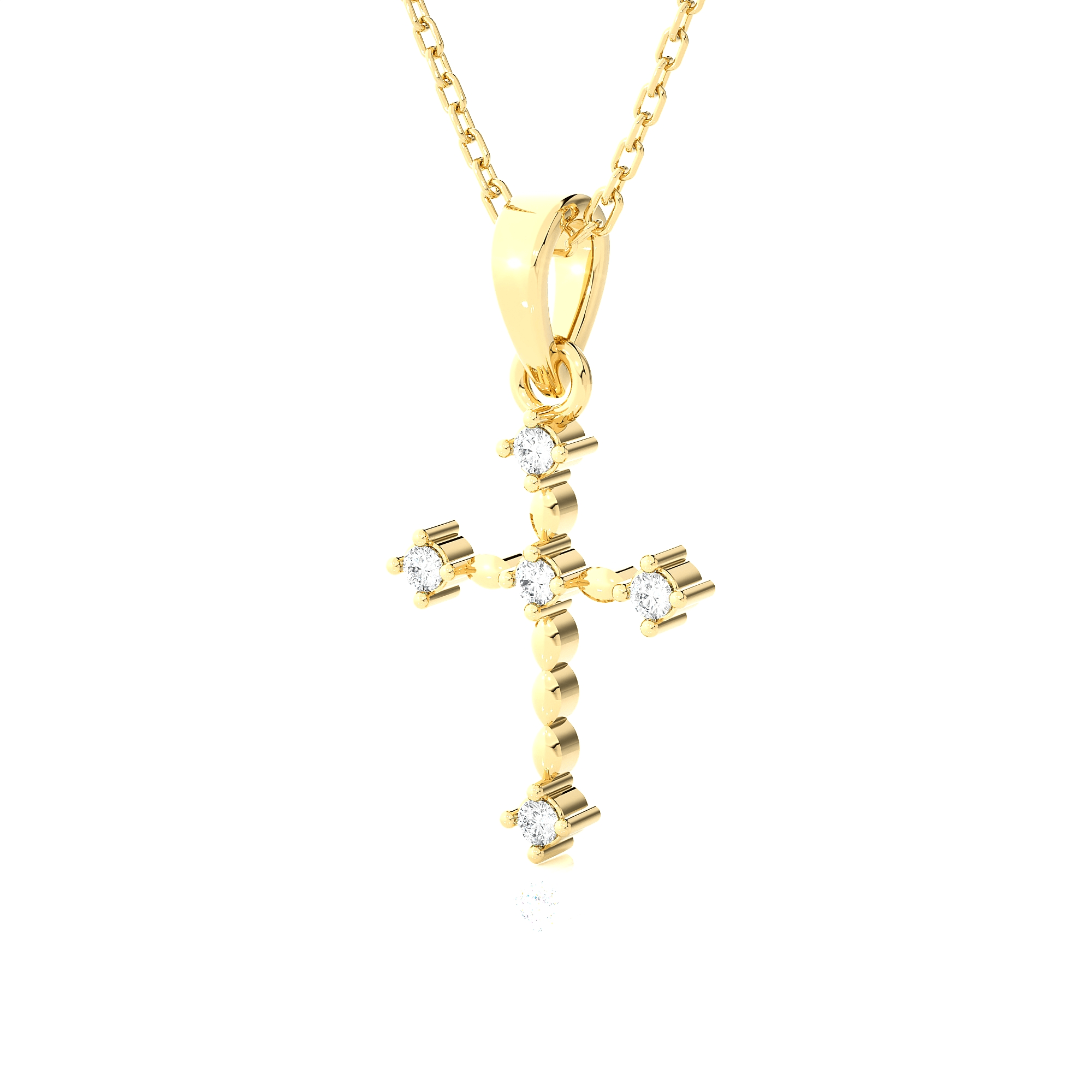 1/20  ctw Round Lab Grown Diamond Cross Pendant