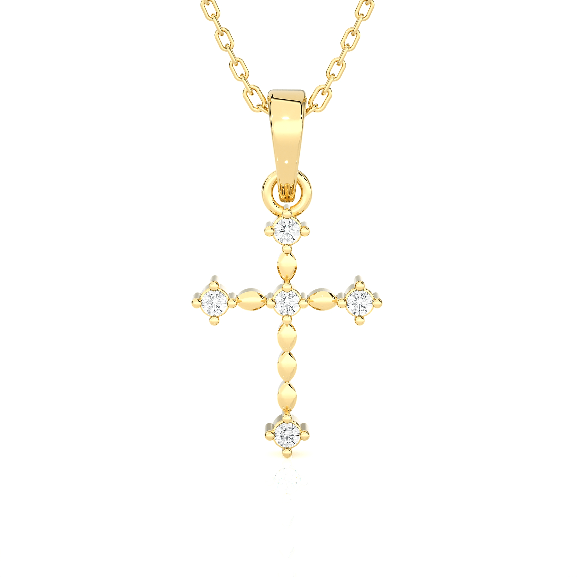 1/20  ctw Round Lab Grown Diamond Cross Pendant