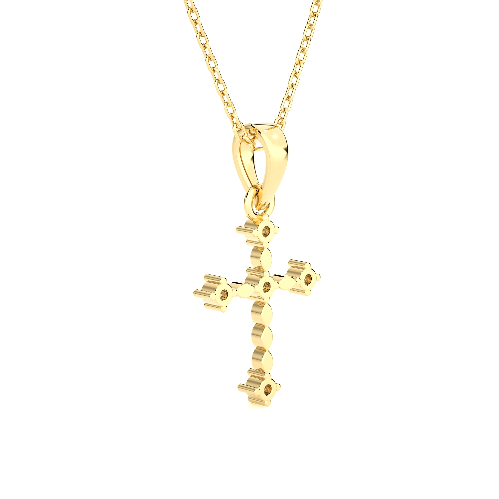 1/20  ctw Round Lab Grown Diamond Cross Pendant