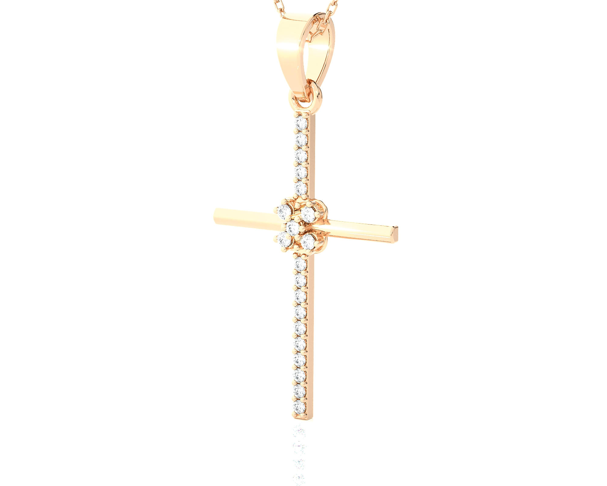 1/6  ctw Round Lab Grown Diamond Cross Pendant