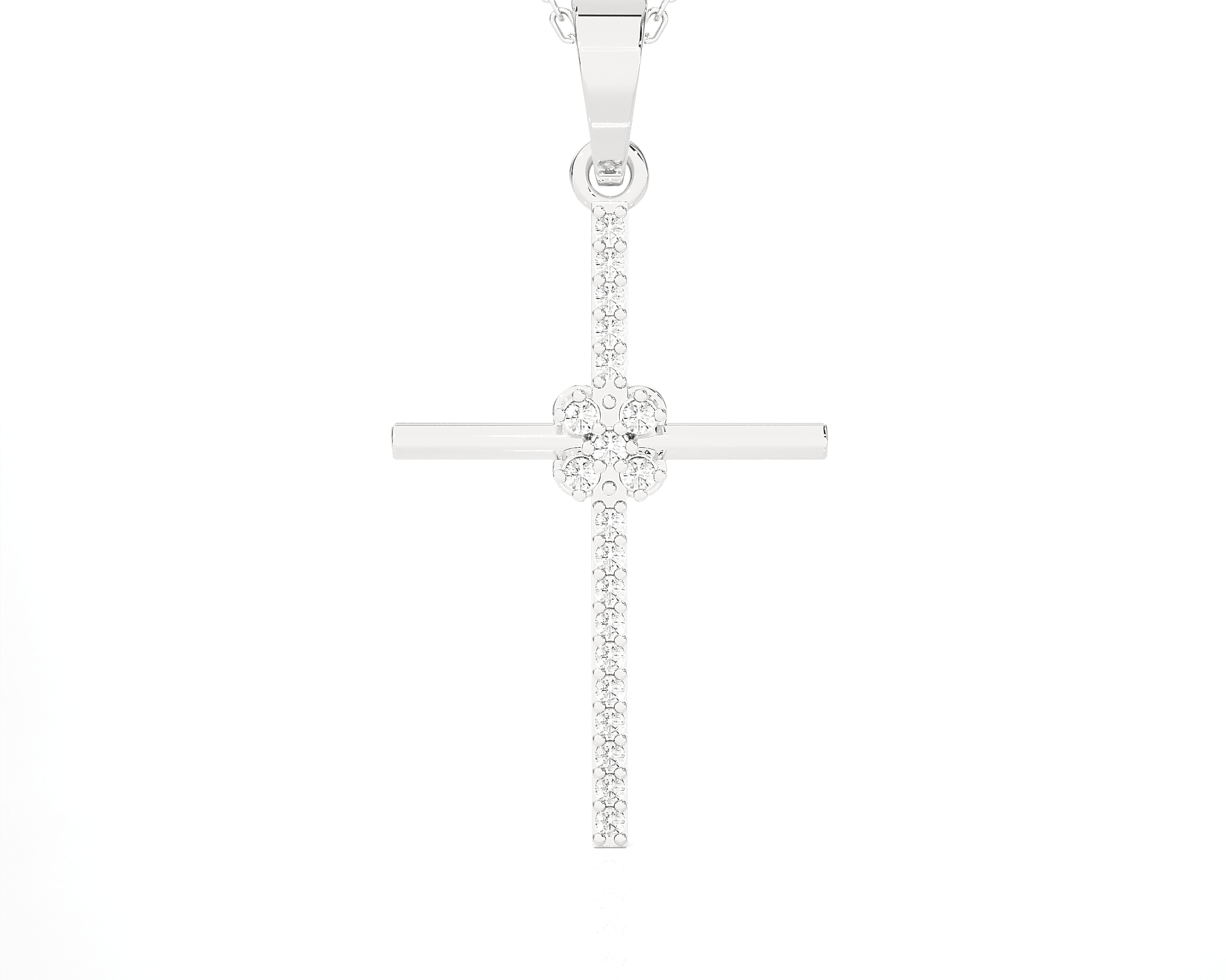 1/6  ctw Round Lab Grown Diamond Cross Pendant